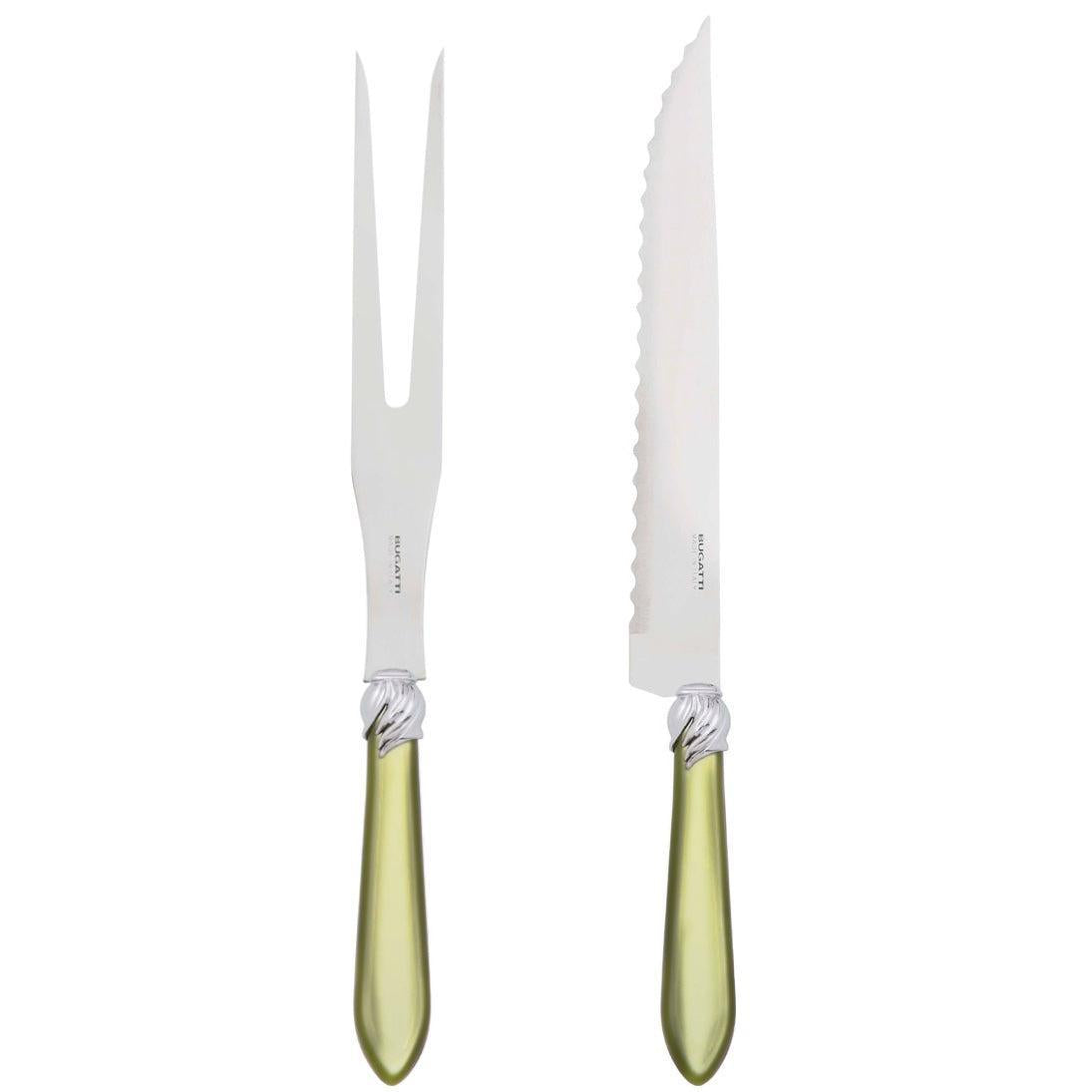 Falabella Brilliant Roast Carving Set - Chartreuse Green