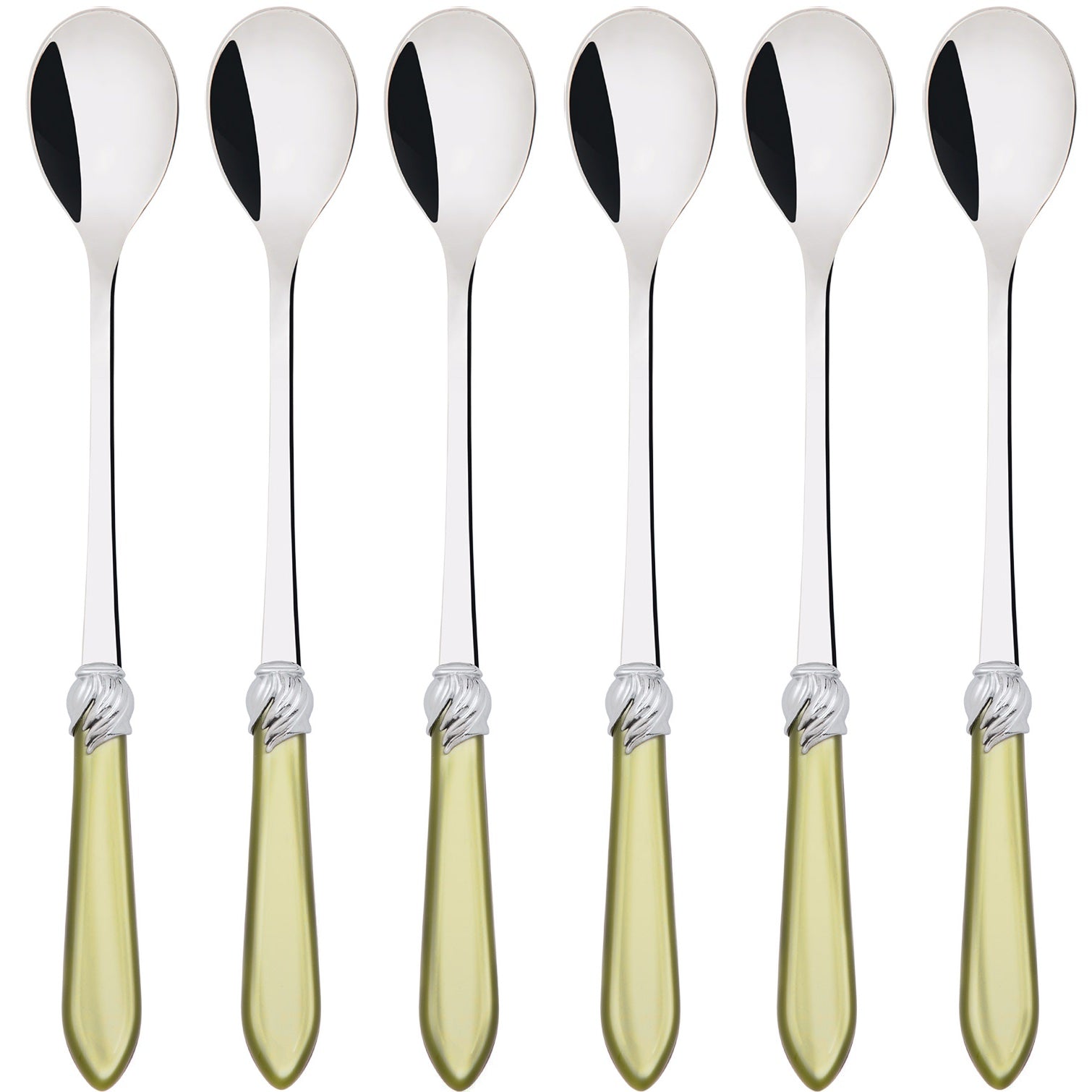 Falabella Brilliant Ice Tea / Cocktail Spoon Set - Chartreuse Green
