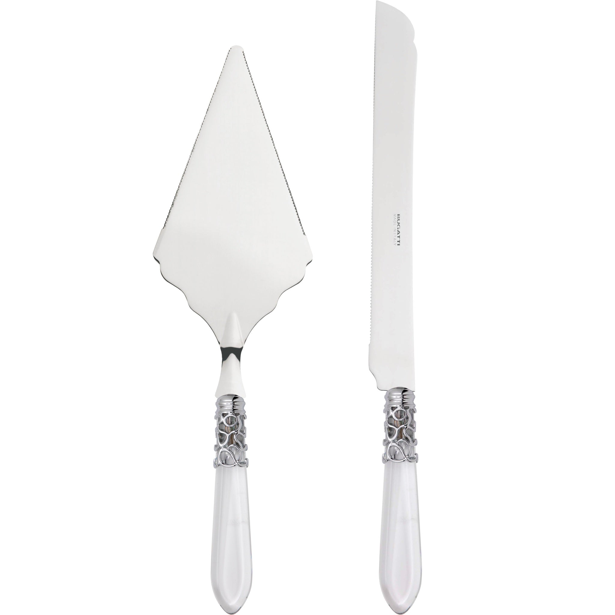 Melodia Brilliant 2 Piece Large Cake Serving Set serrated - Clear