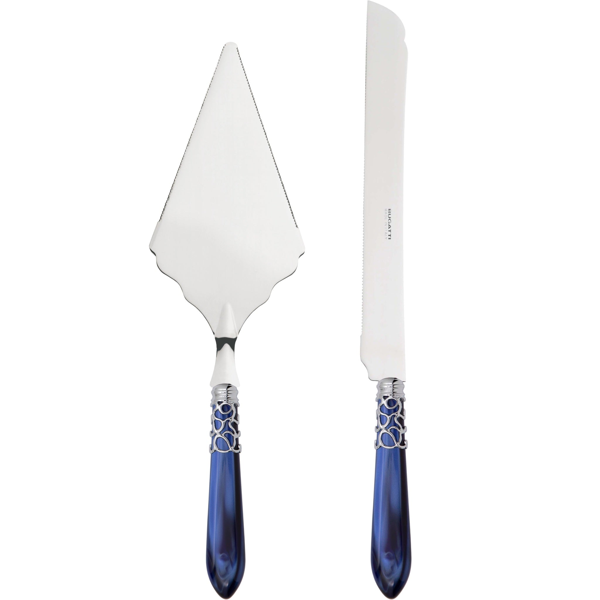 Melodia Brilliant 2 Piece Large Cake Serving Set serrated - Royal Blue
