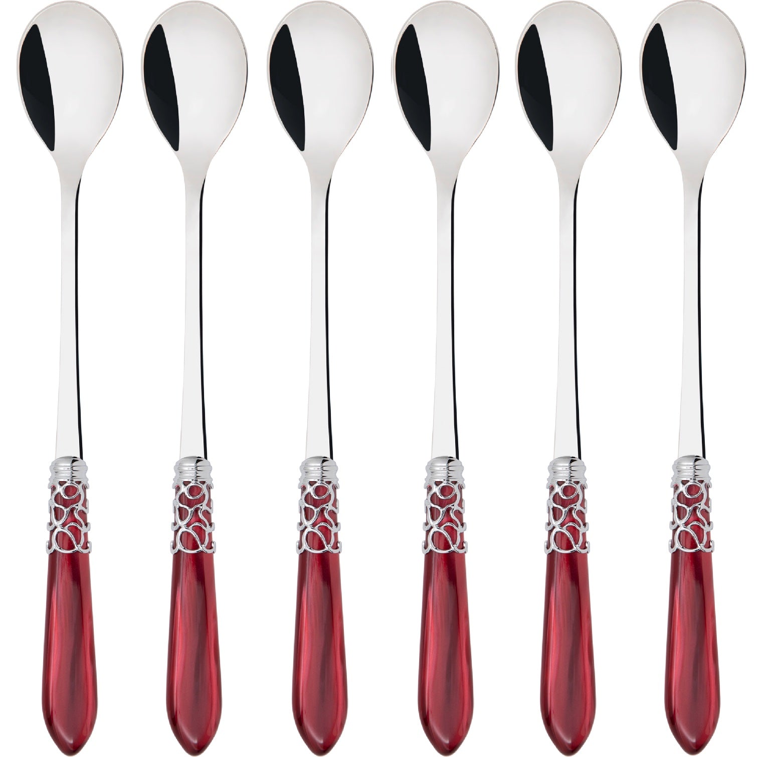 Melodia Brilliant Ice Tea / Cocktail Spoon Set - Burgundy