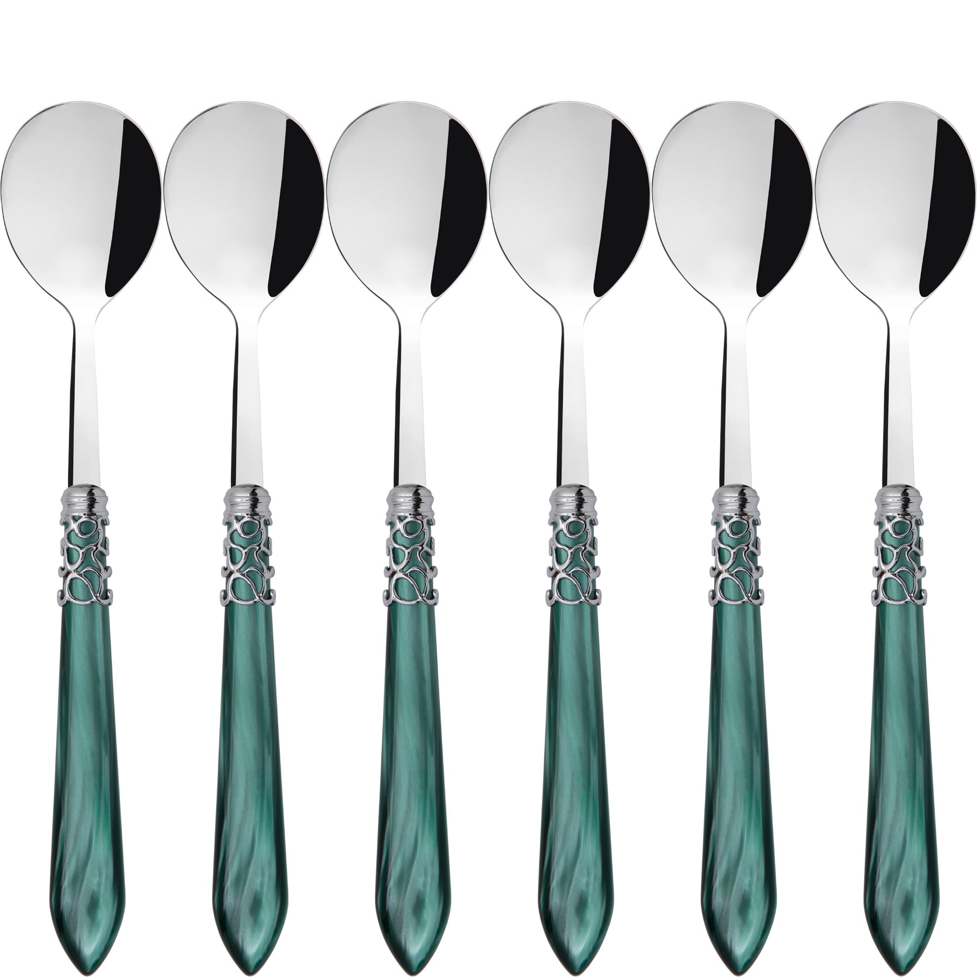 Melodia Brilliant Asian Rice Spoons Set - Emerald Green