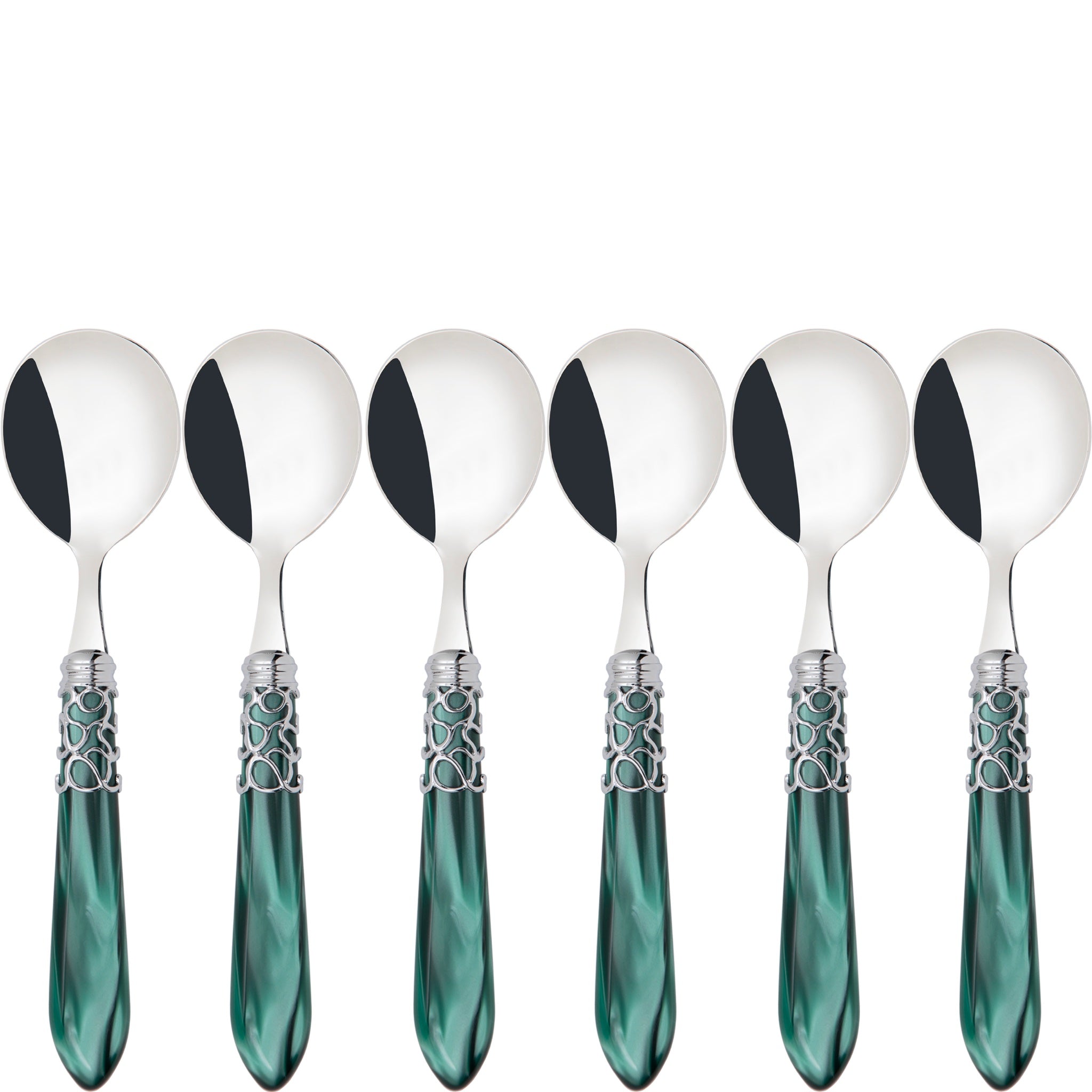 Melodia Brilliant Soup Spoons Set - Emerald Green