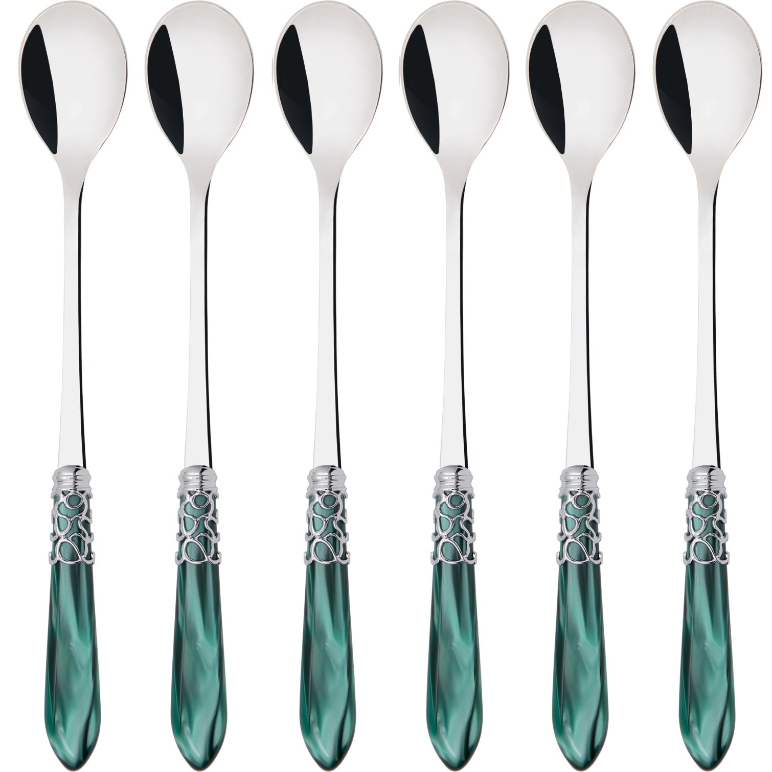 Melodia Brilliant Ice Tea / Cocktail Spoon Set - Emerald Green