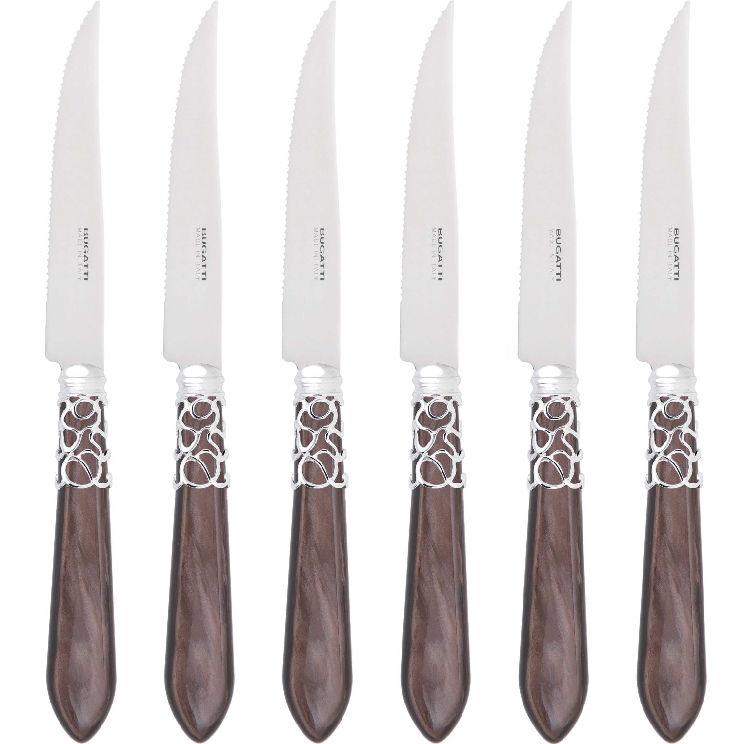Melodia Brilliant 6 Piece Steak knife Set - Chocolate