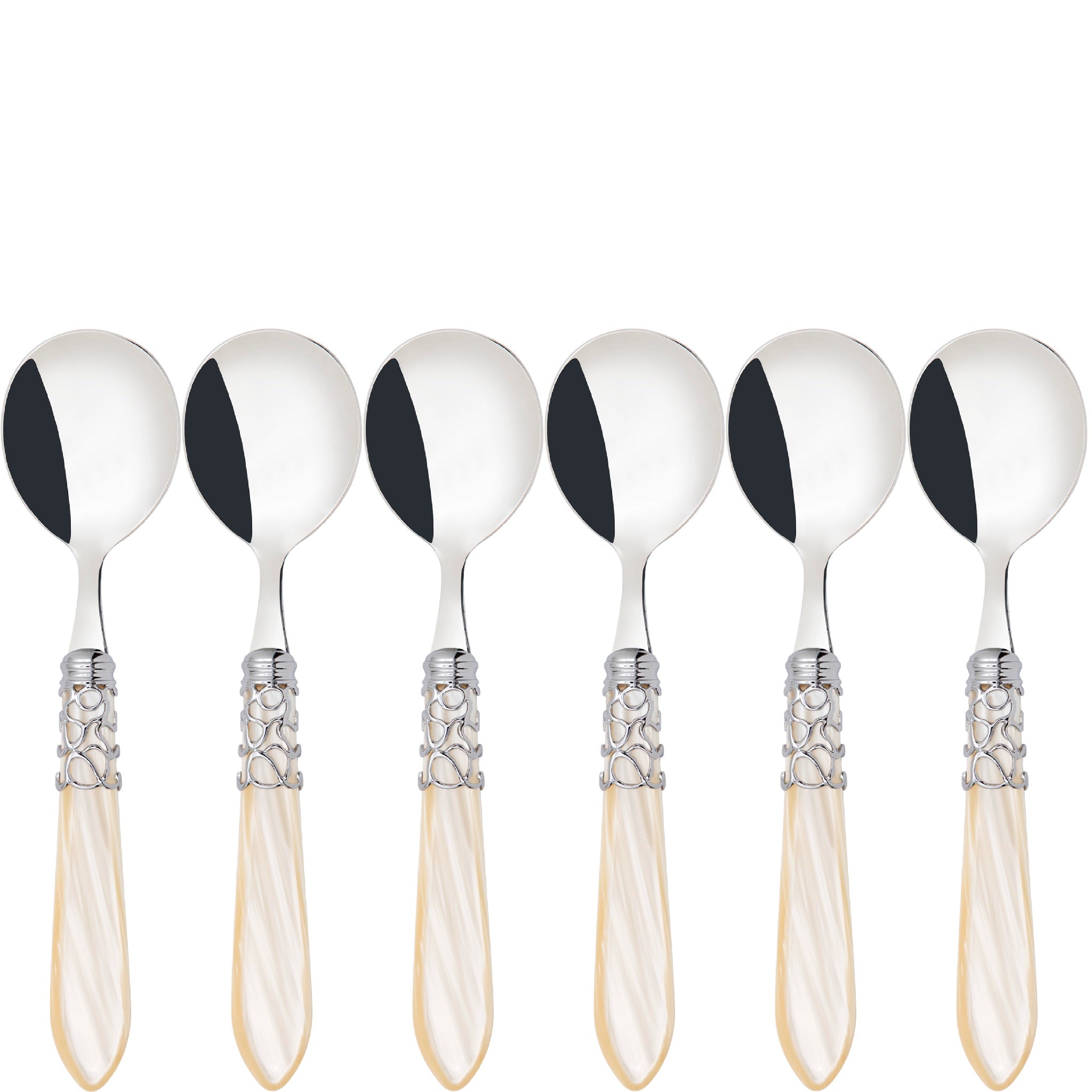 Melodia Brilliant Soup Spoons Set - Ivory