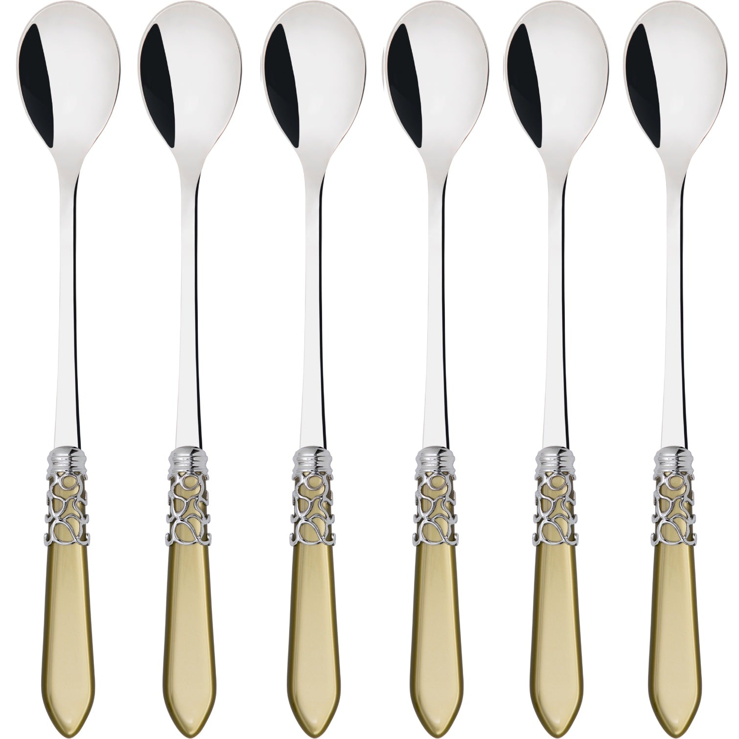 Melodia Brilliant Ice Tea / Cocktail Spoon Set - Chartreuse Green