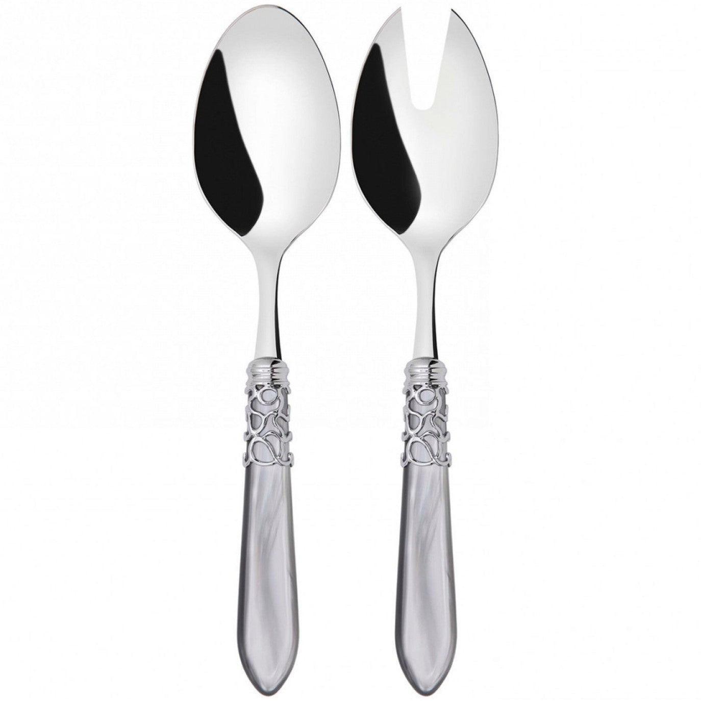 Melodia Brilliant 2 Piece Salad Servers - Gray