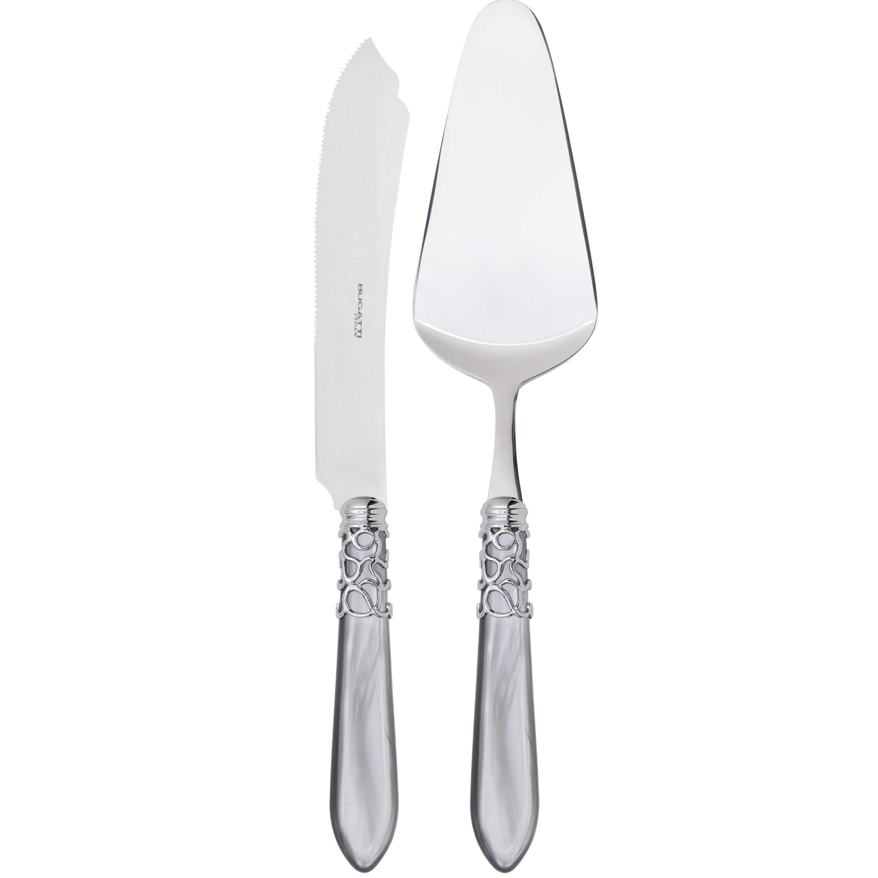 Melodia Brilliant 2 Piece Cake Serving set - Gray