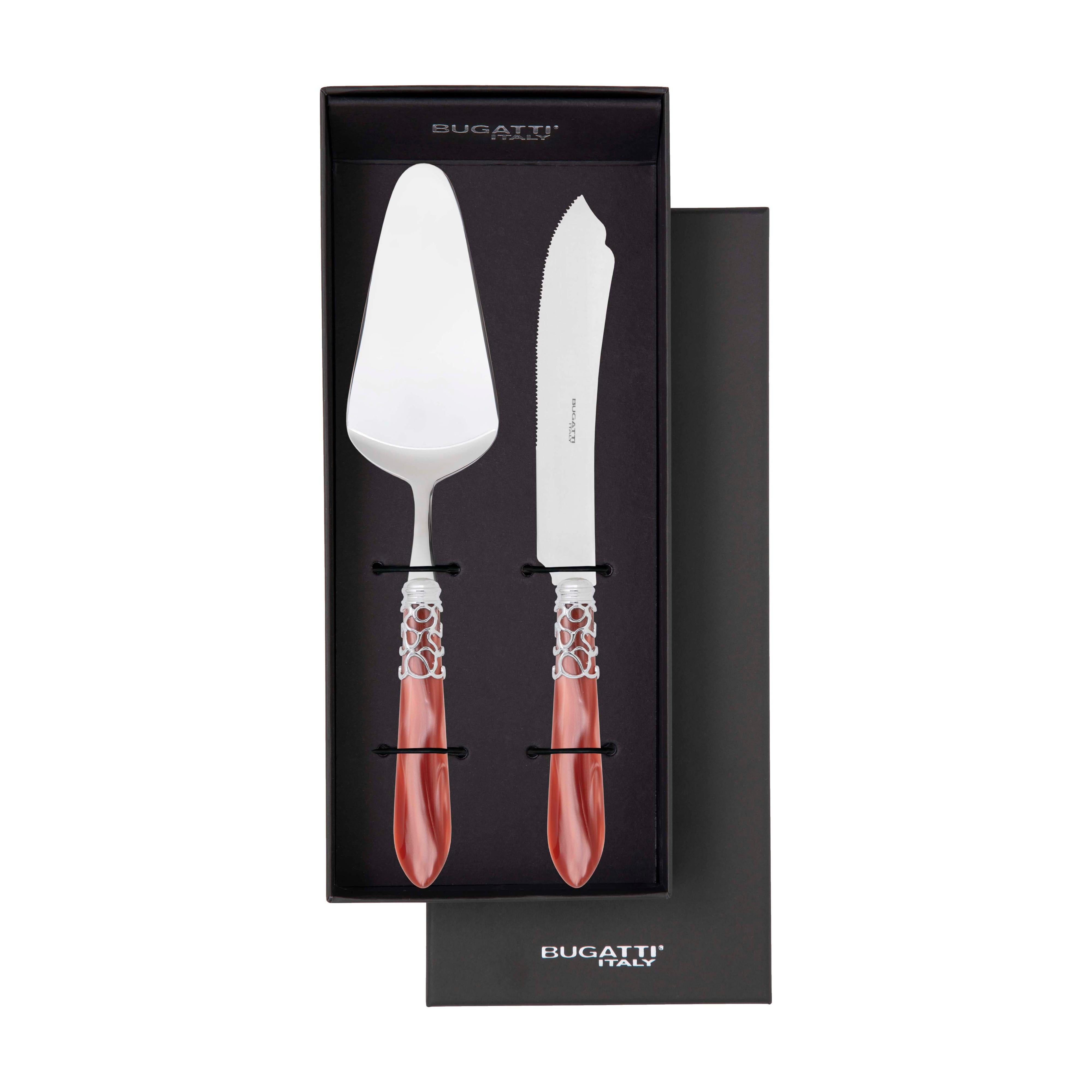 Melodia Brilliant 2 Piece Cake Serving set - rust-Casa Bugatti USA