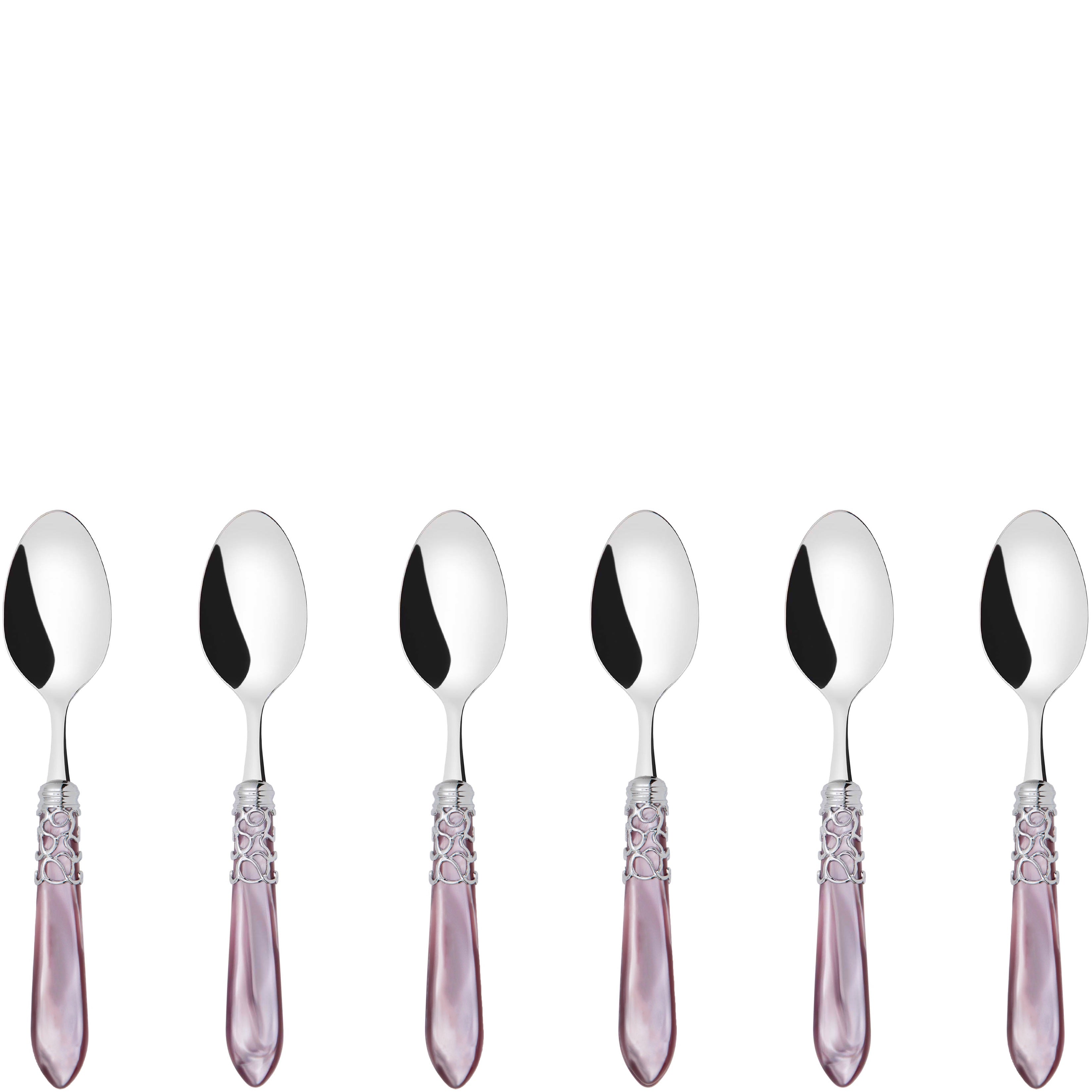 Melodia Brilliant 6 Piece Coffee Spoon Set in gift box - Lilac
