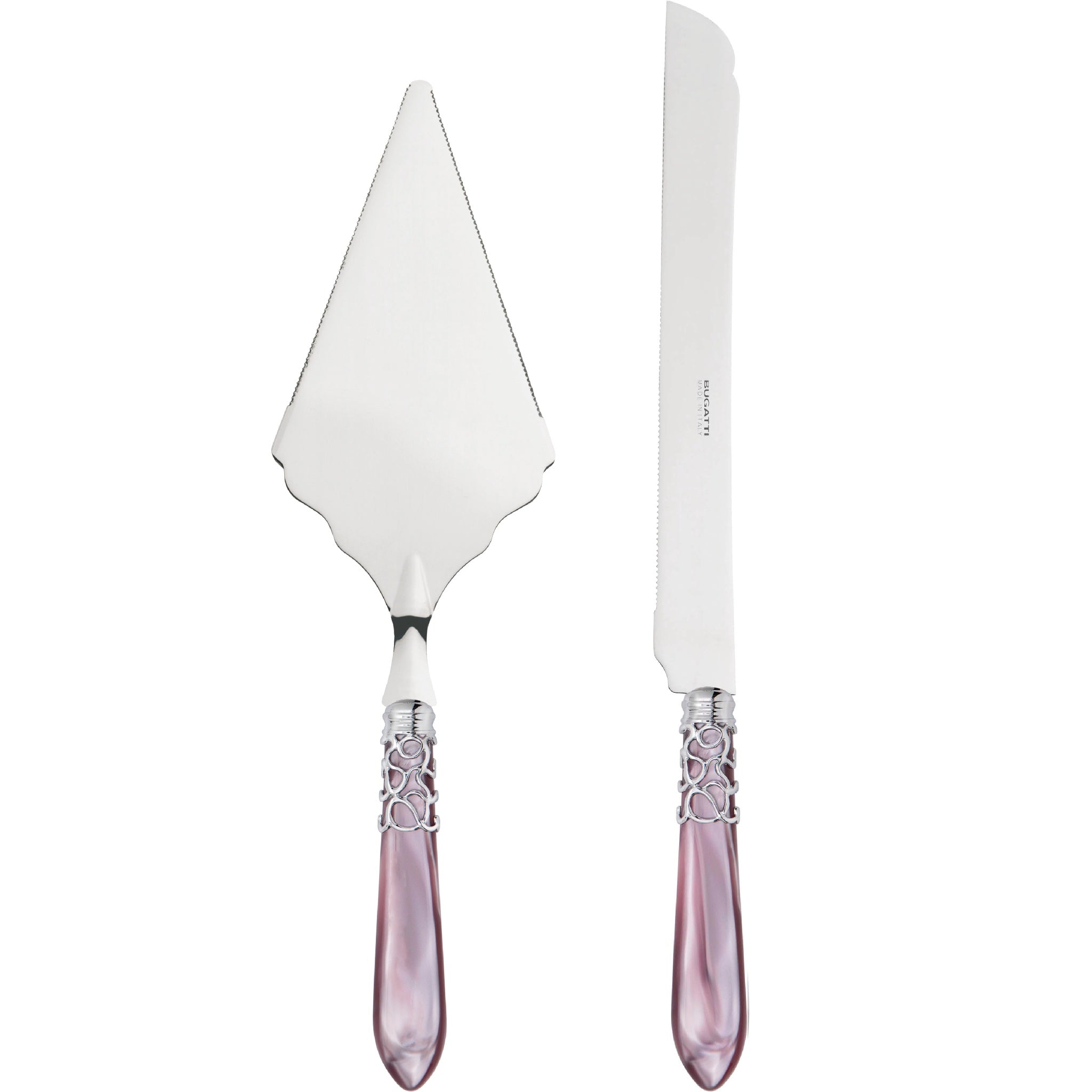 Melodia Brilliant 2 Piece Large Cake Serving Set serrated - Lilac