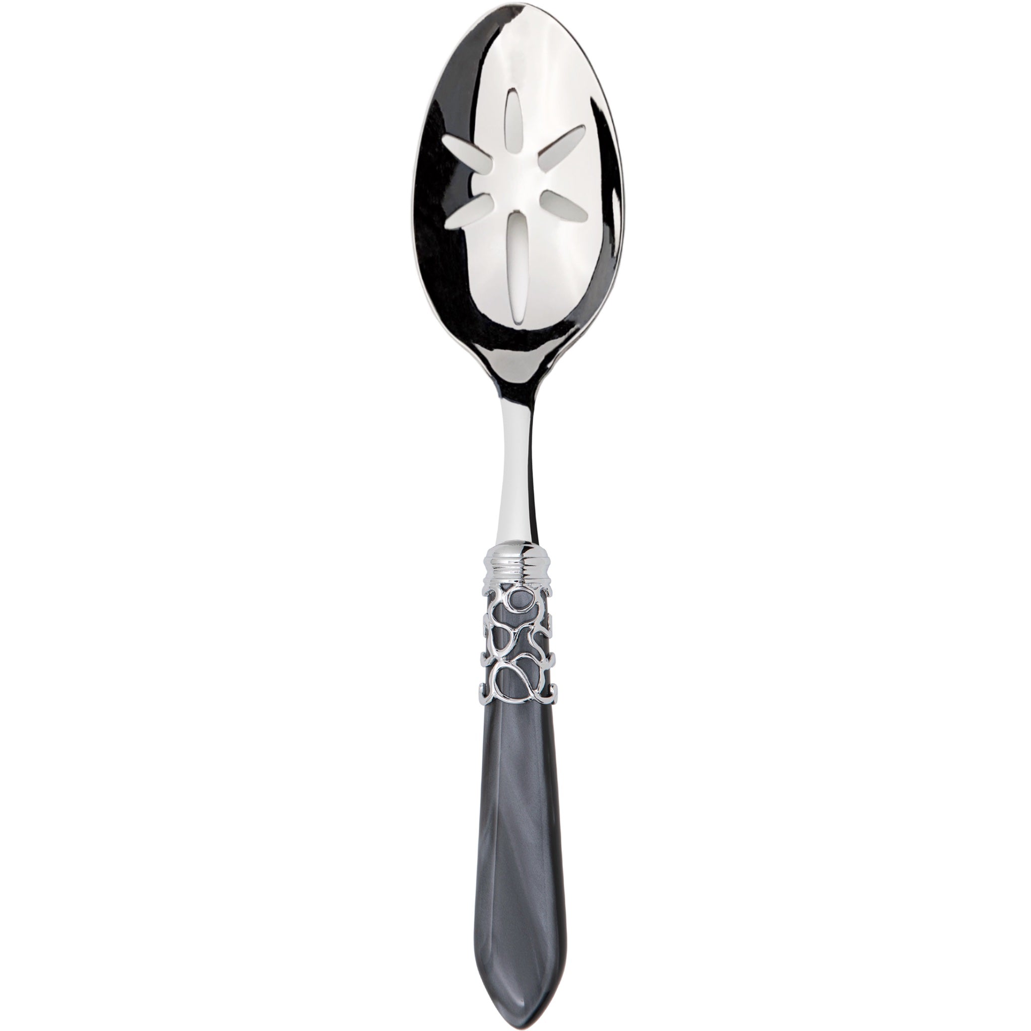 Melodia Brilliant Slotted Serving Spoon - Charcoal