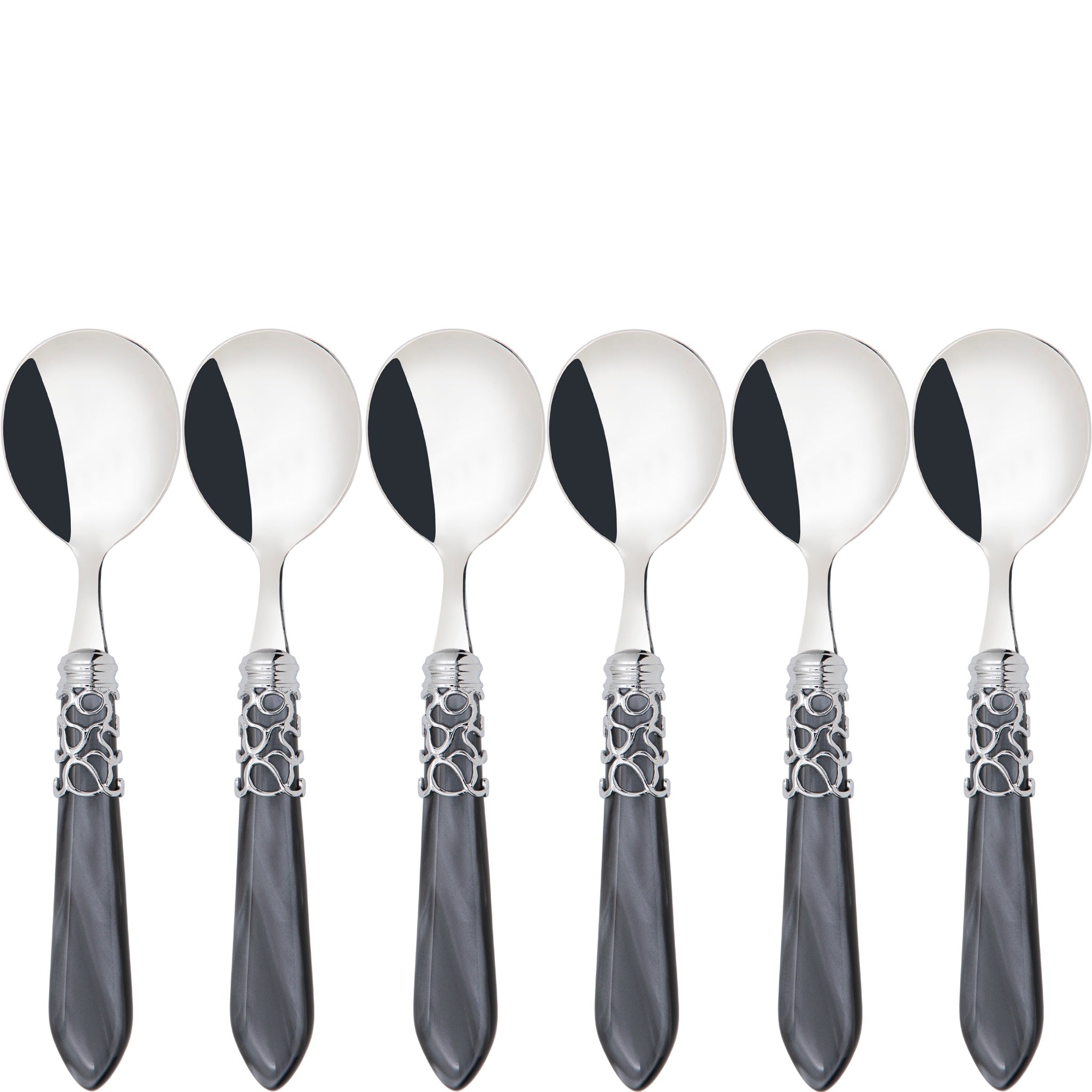 Melodia Brilliant Soup Spoons Set - Charcoal