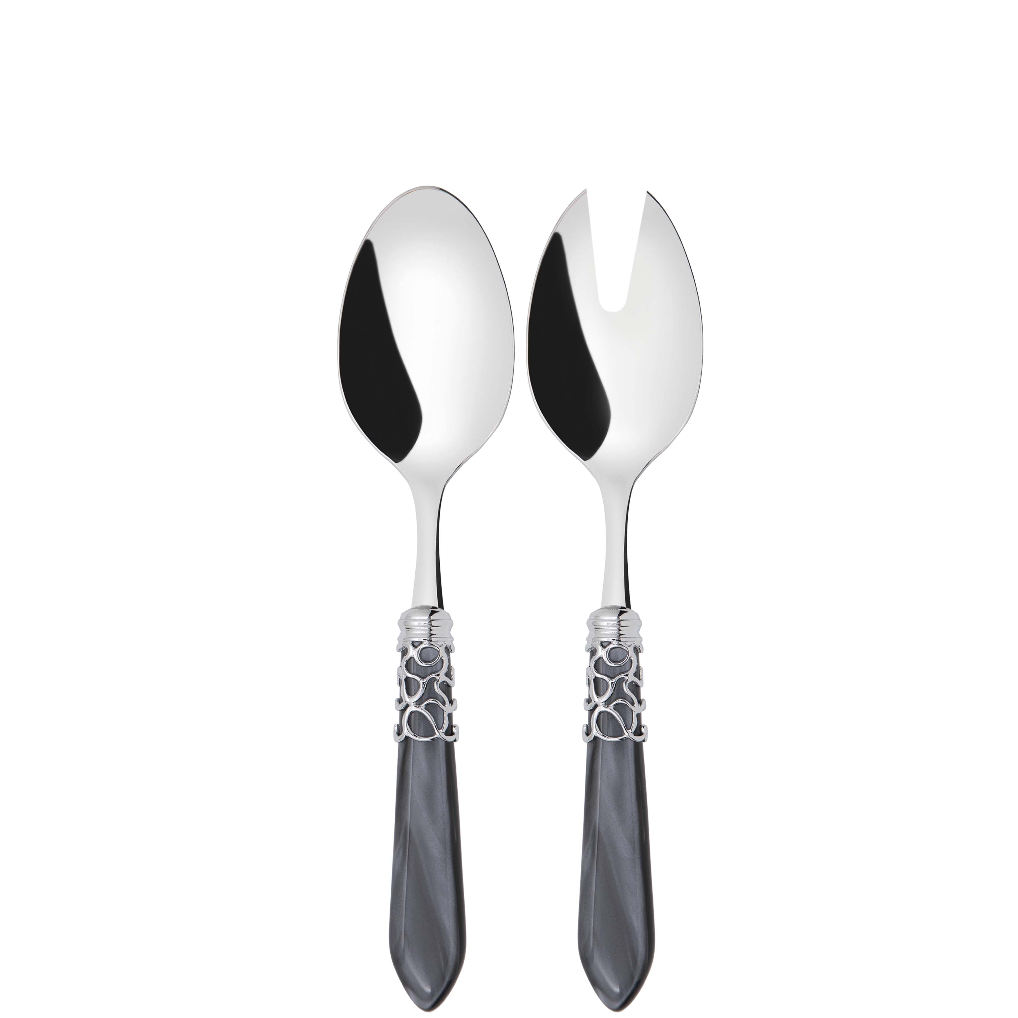 Melodia Brilliant 2 Piece Salad Servers - Charcoal