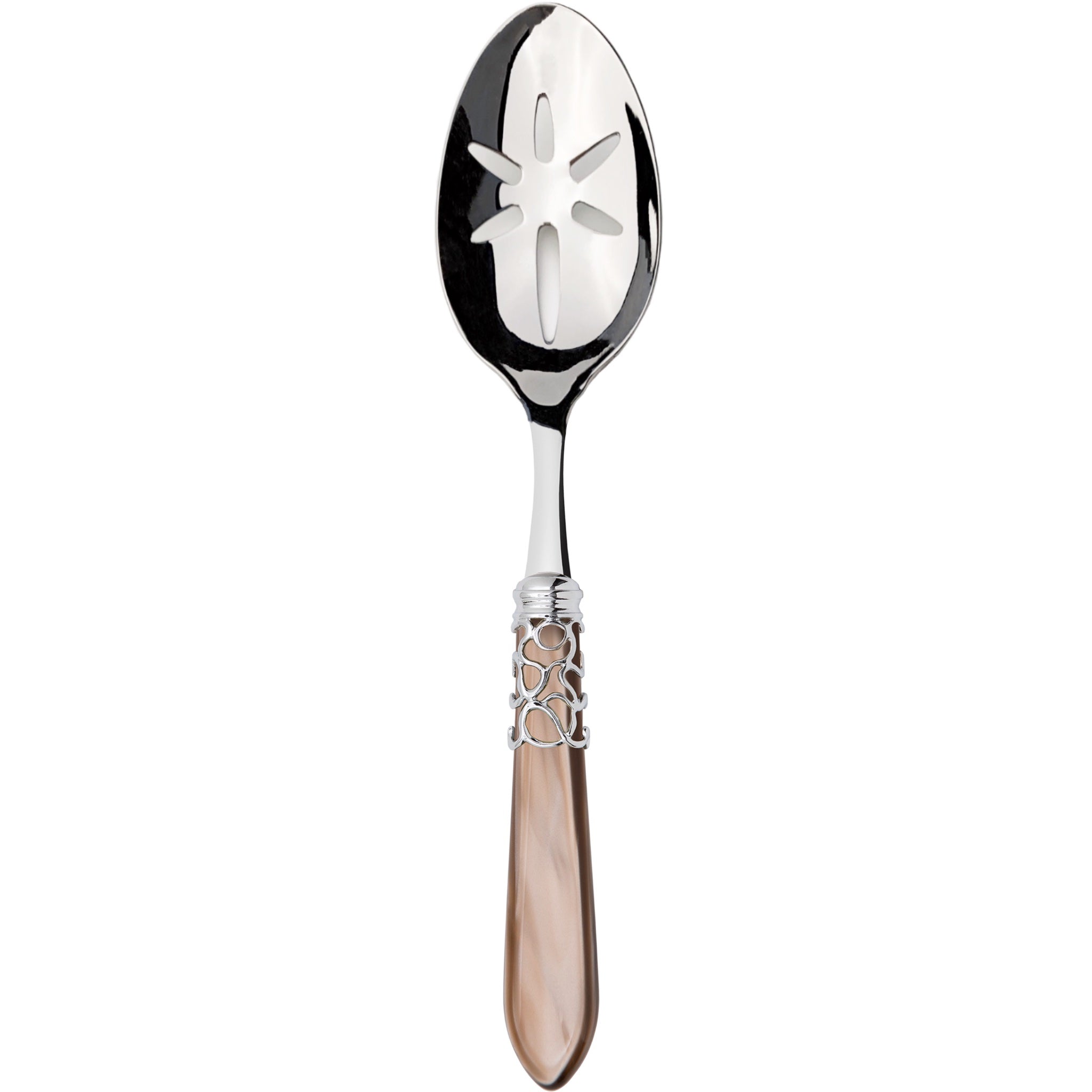 Melodia Brilliant Slotted Serving Spoon - Taupe