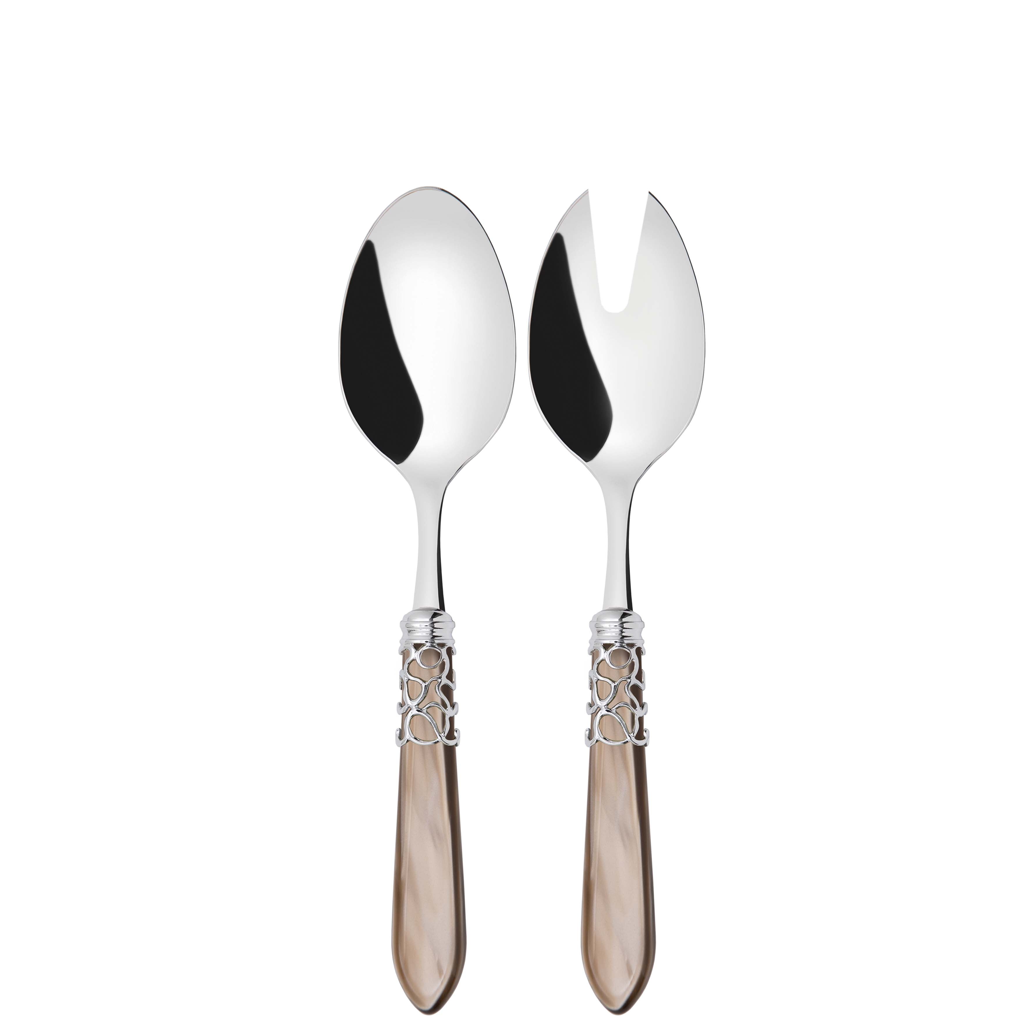 Melodia Brilliant 2 Piece Salad Servers - Taupe