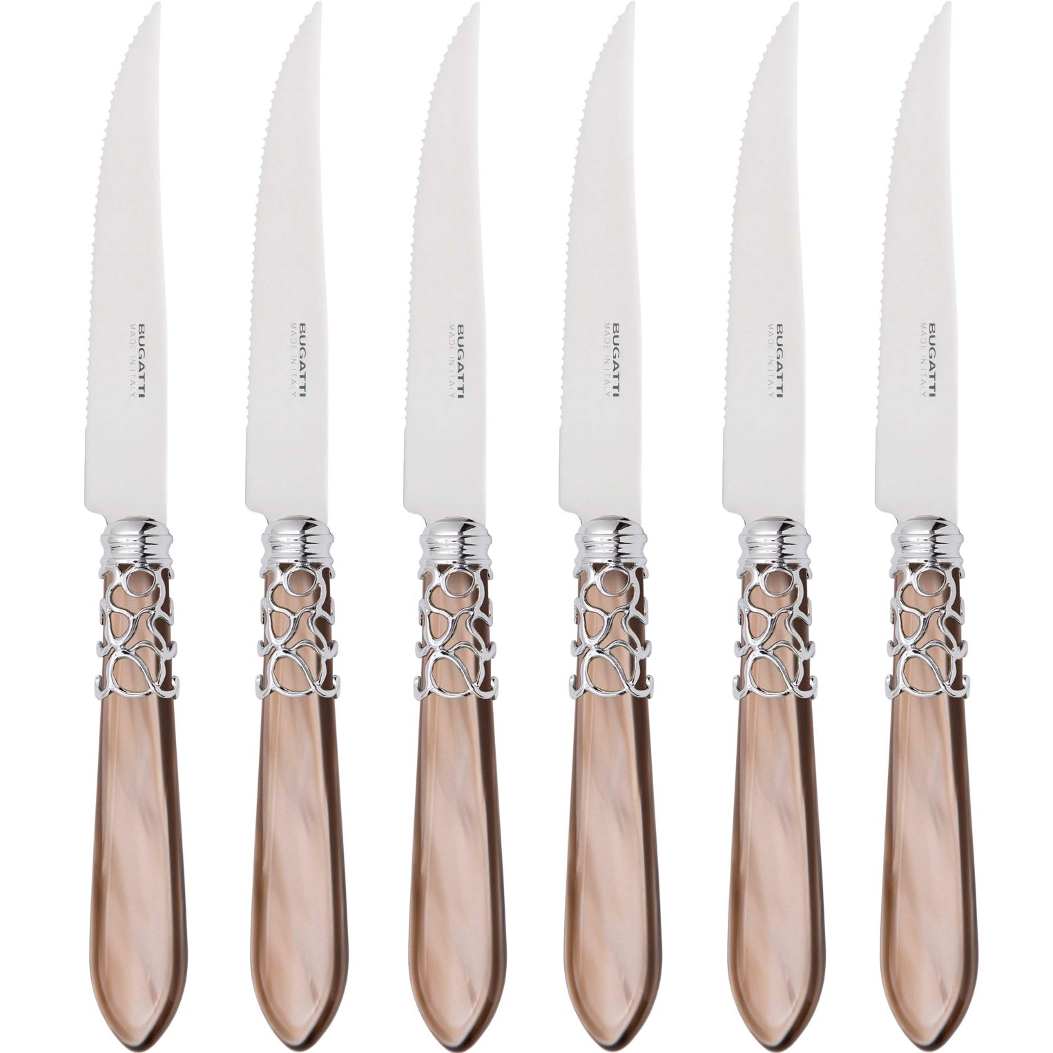 Melodia Brilliant 6 Piece Steak knife Set - Taupe