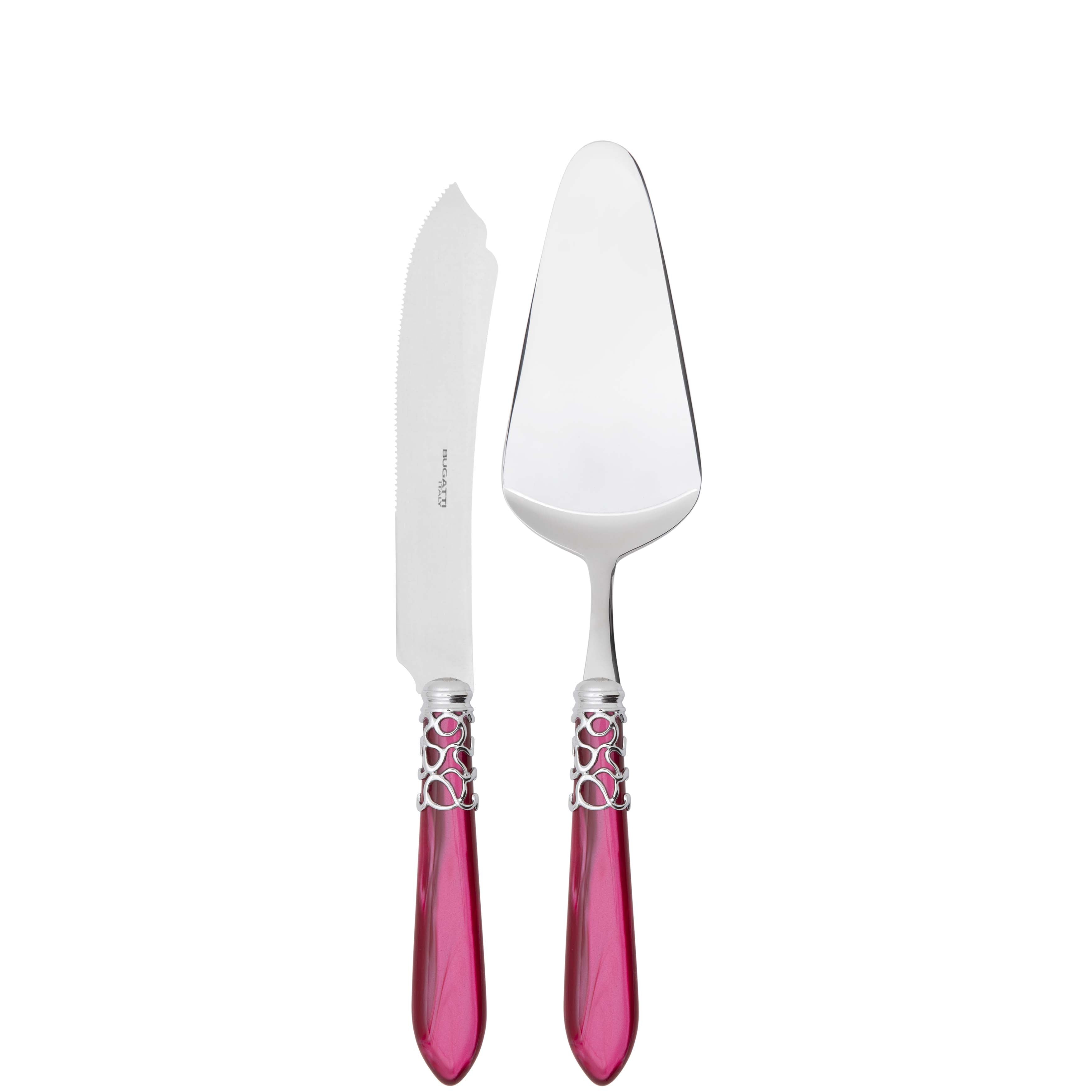 Melodia Brilliant 2 Piece Cake Serving set - Raspberry