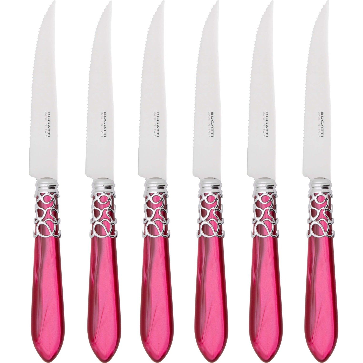 Melodia Brilliant 6 Piece Steak knife Set - Raspberry
