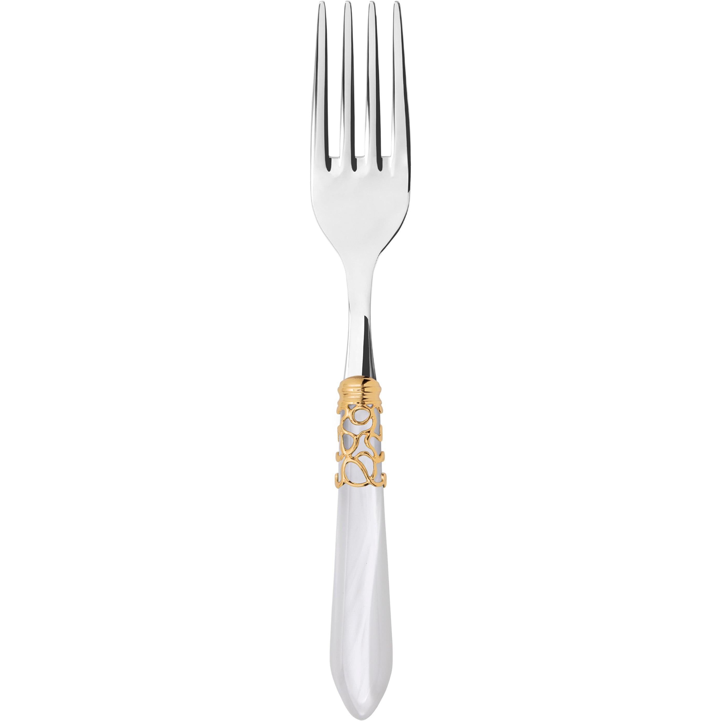 Melodia Gold Serving Fork - white
