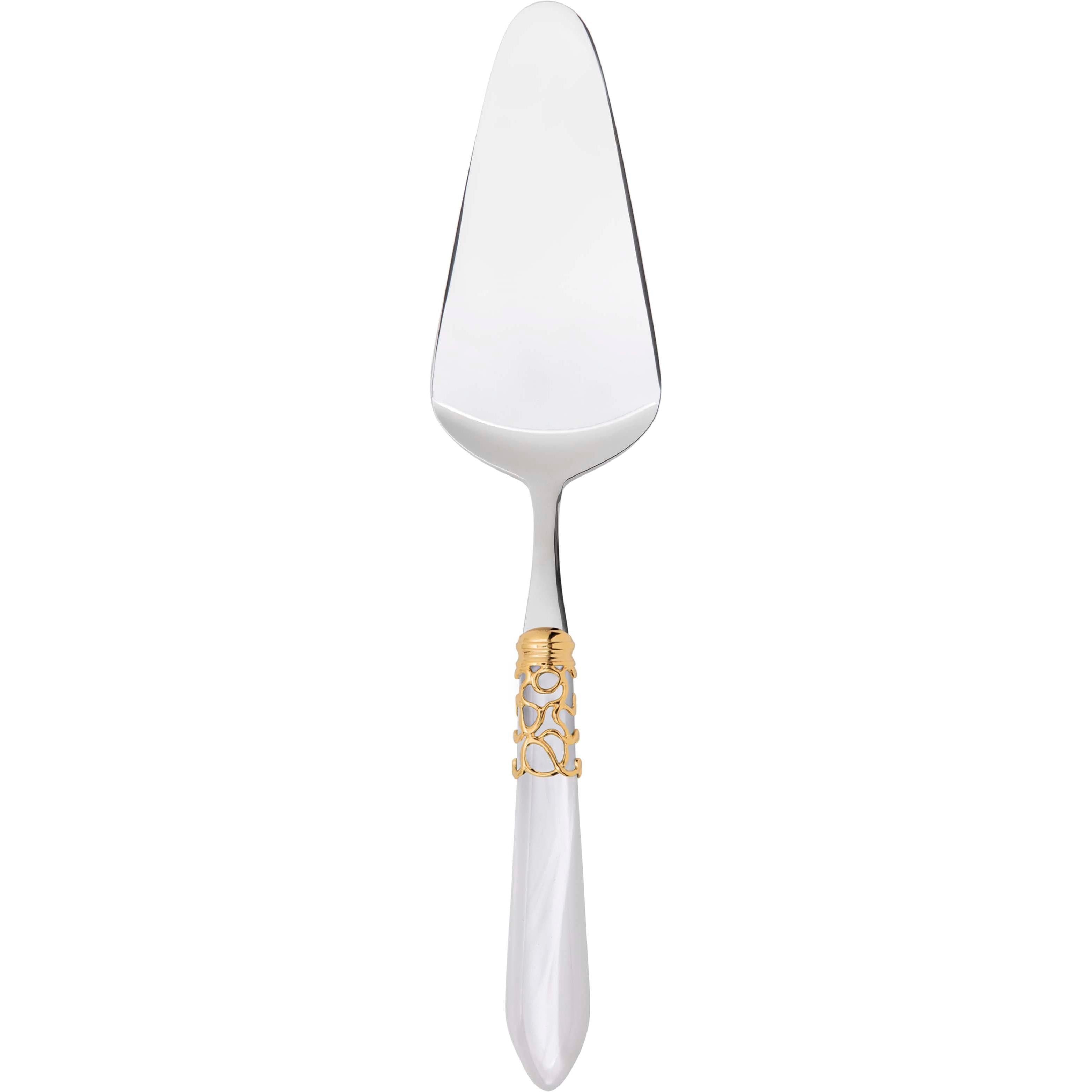 Melodia Gold Cake Server Rounded - white
