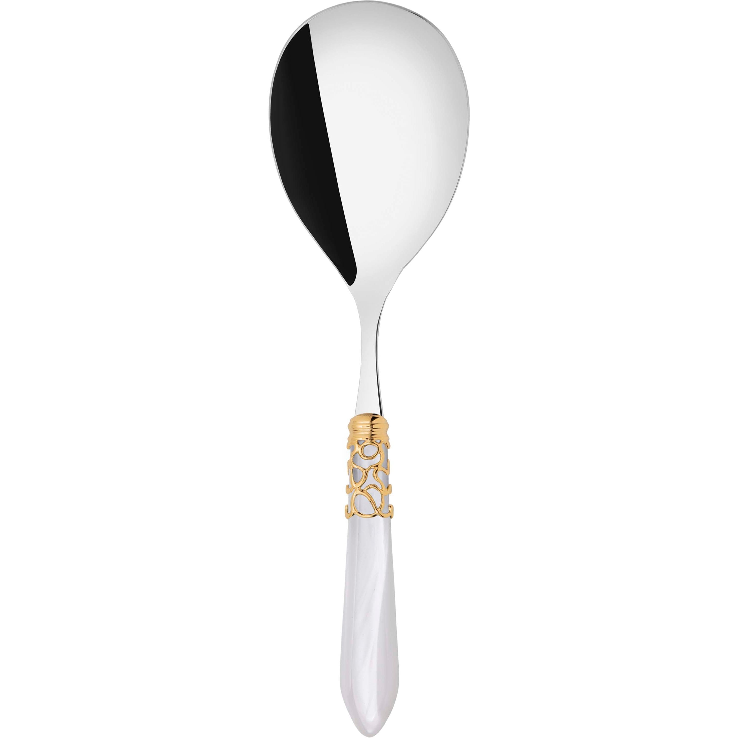 Melodia Gold Rice Casserole Serving Spoon - white