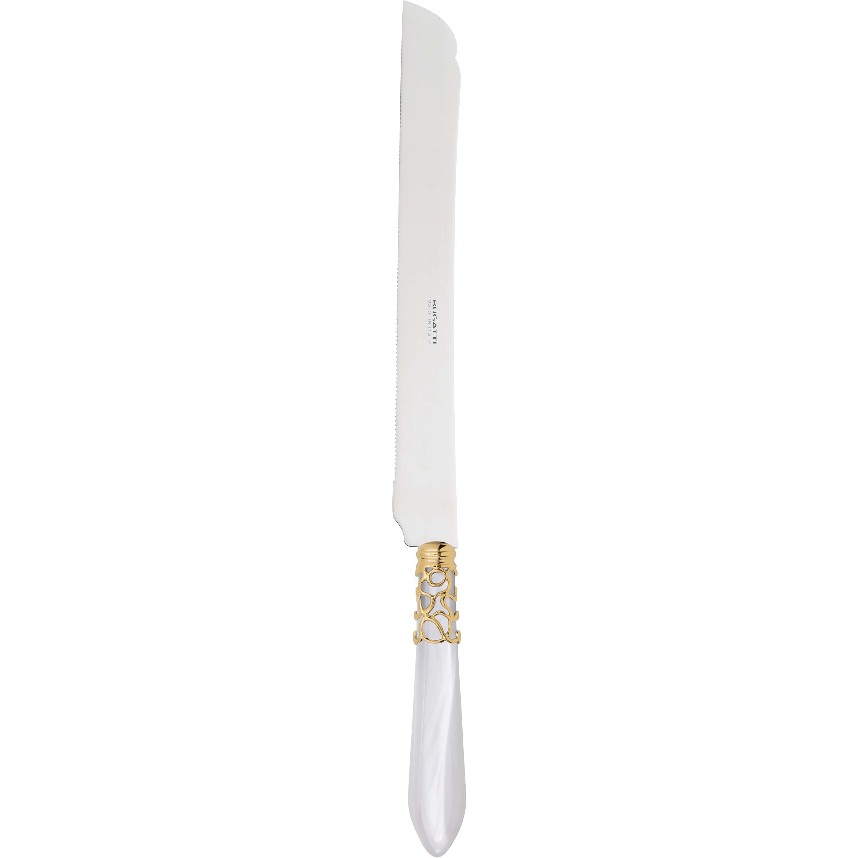 Melodia Gold Long Cake Knife 32 cm (12.60 inch) - white