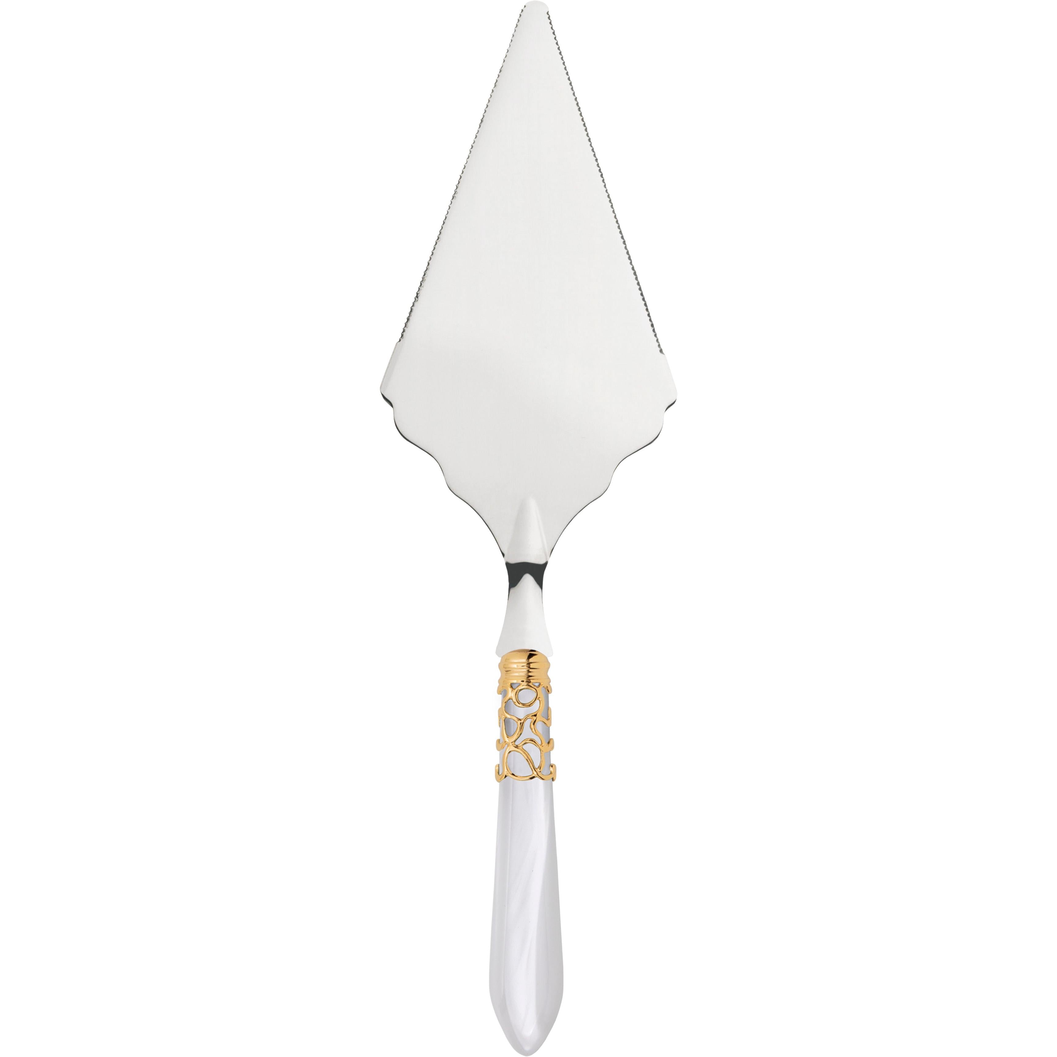 Melodia Gold Large Cake Server Serrated - white