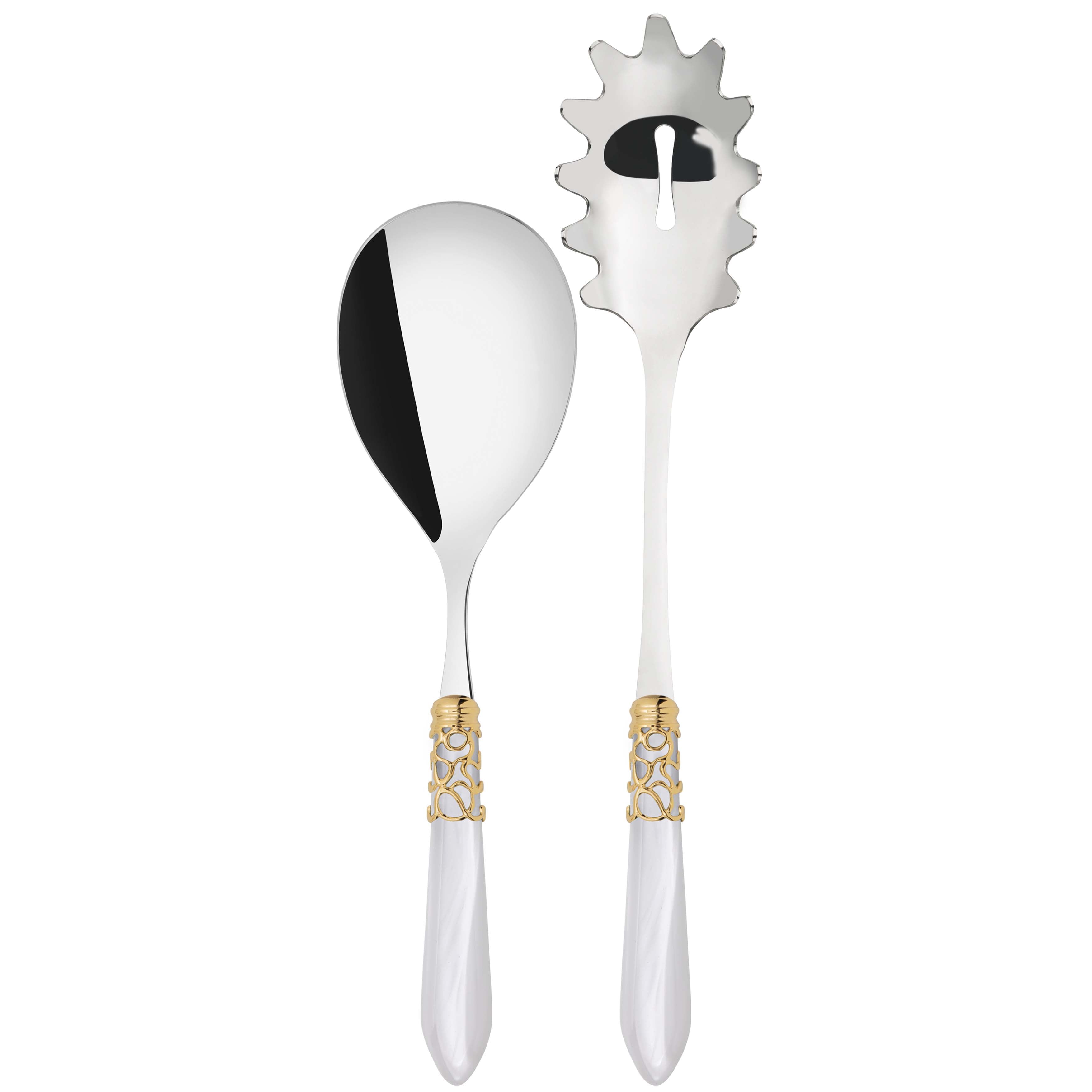 Melodia Gold 2 Piece Pasta Set in gift box - white