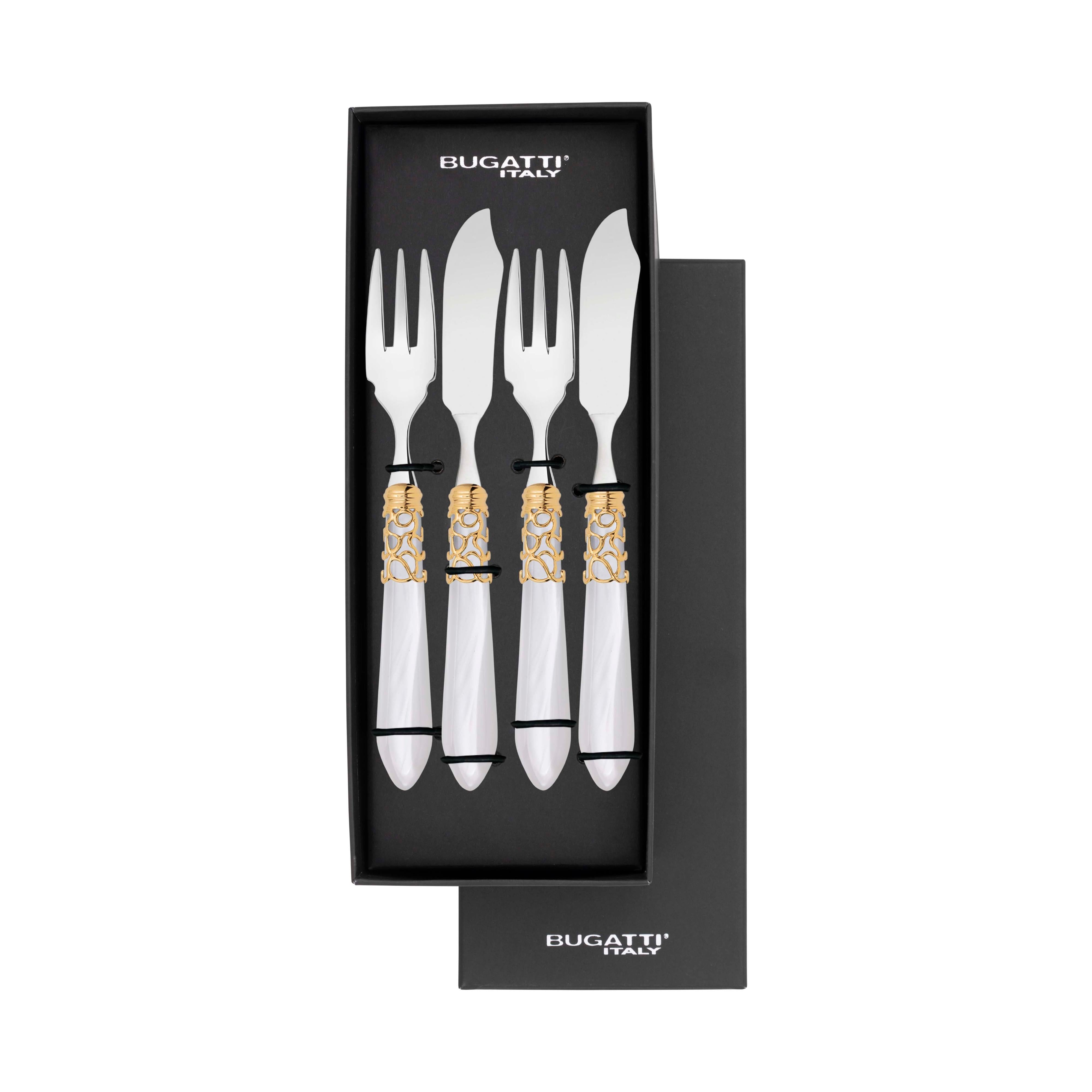 Melodia Gold 12 Piece Fish Set - white