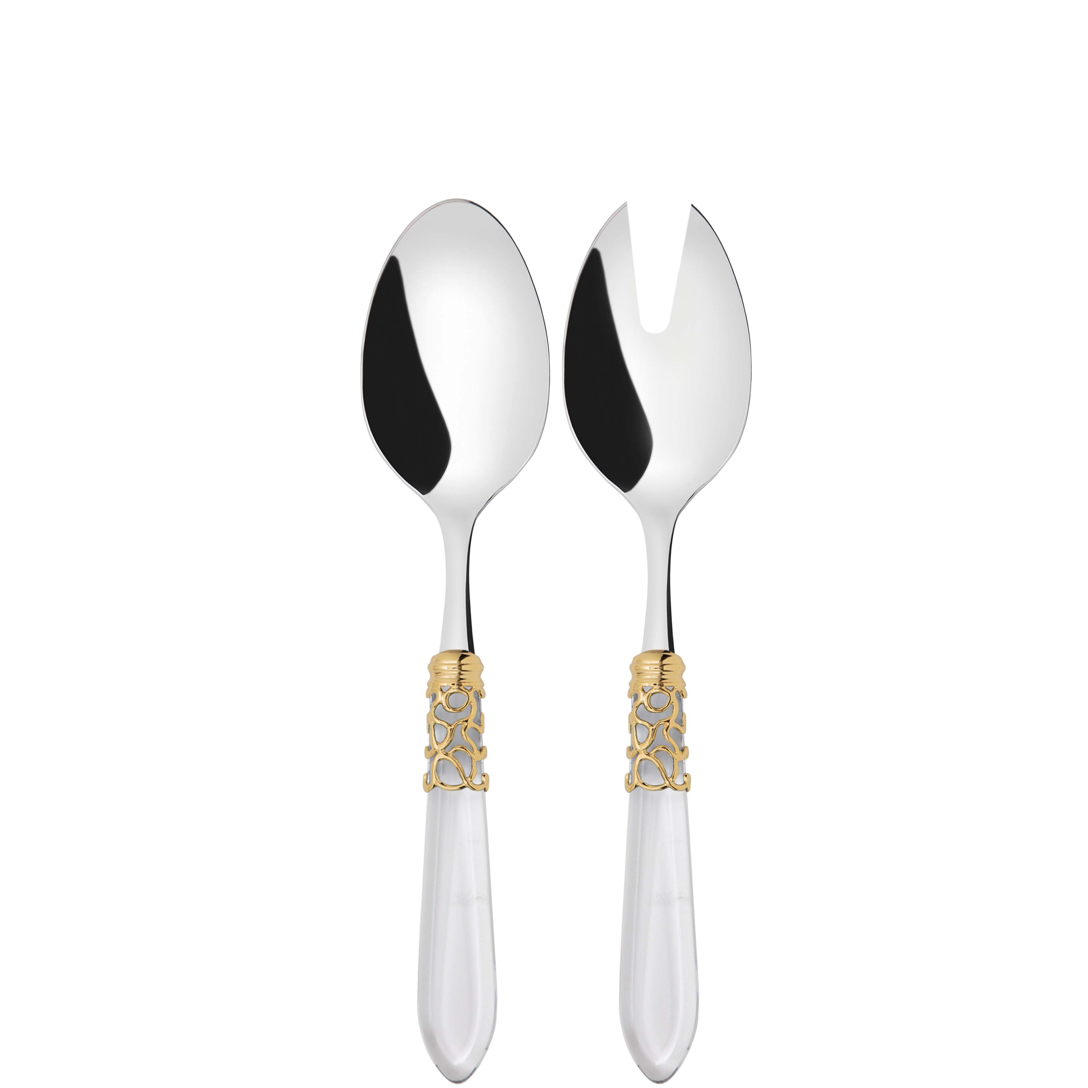 Melodia Gold 2 Piece Salad Servers - Clear