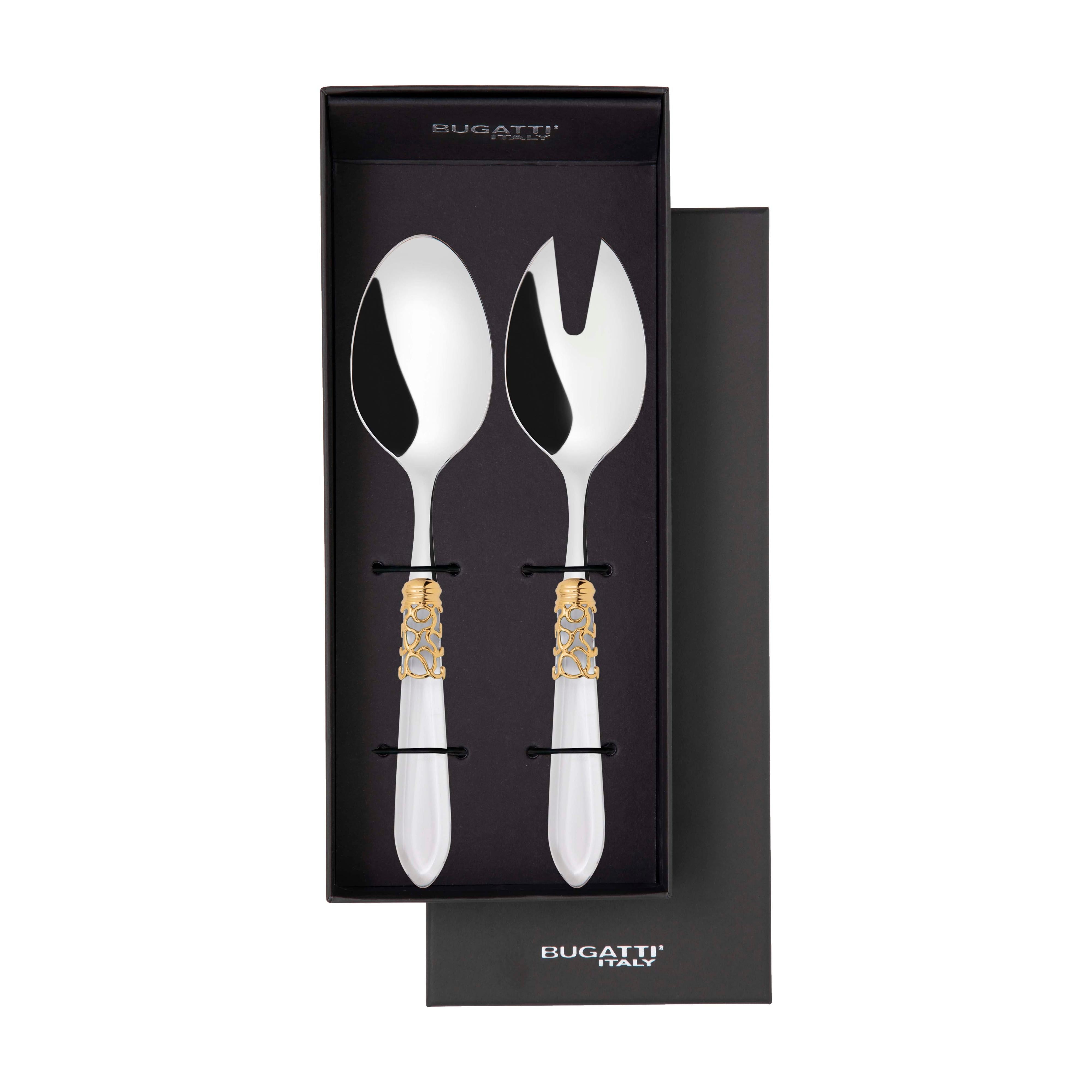 Melodia Gold 2 Piece Salad Servers - Clear