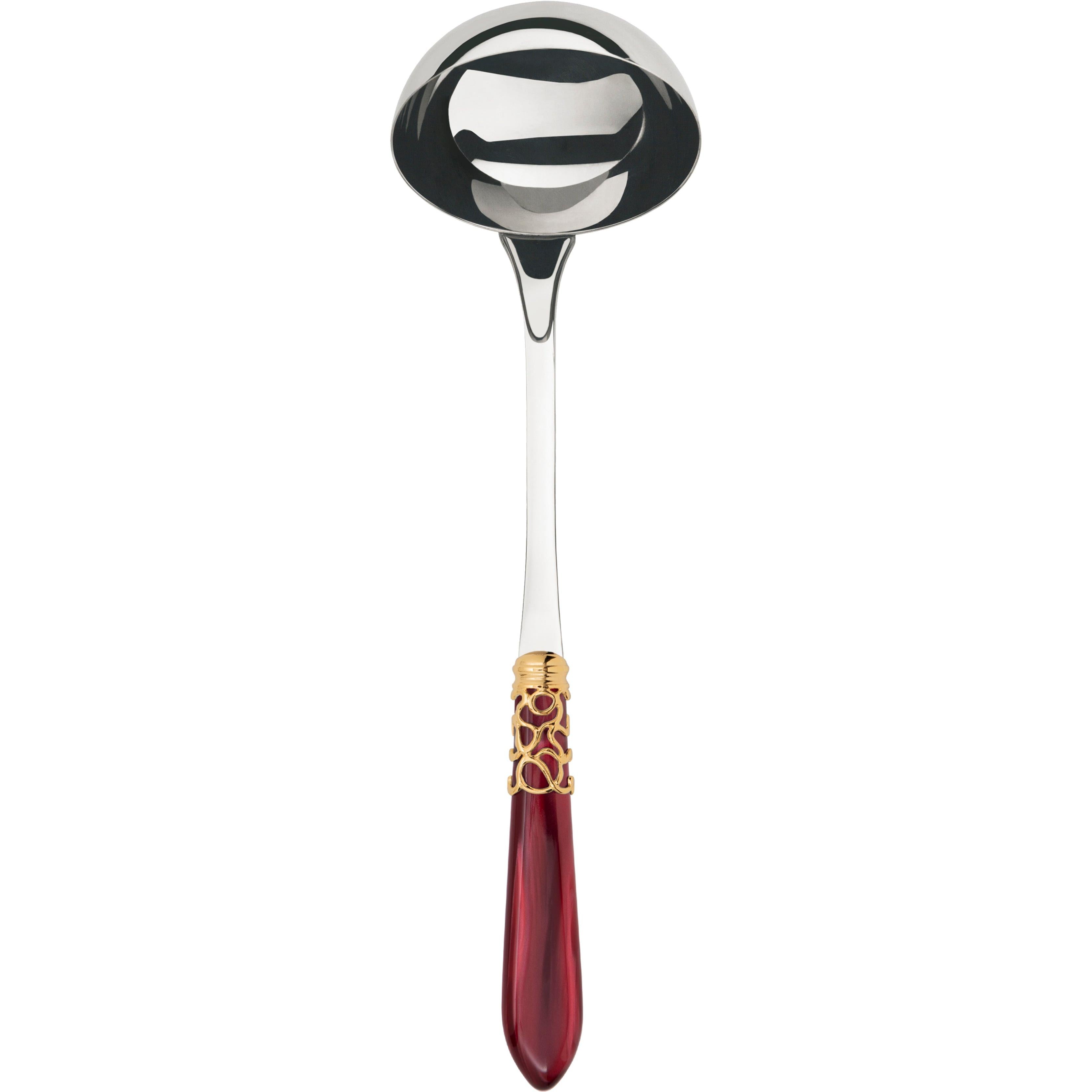 Melodia Gold Soup Ladle - burgundy-Casa Bugatti USA