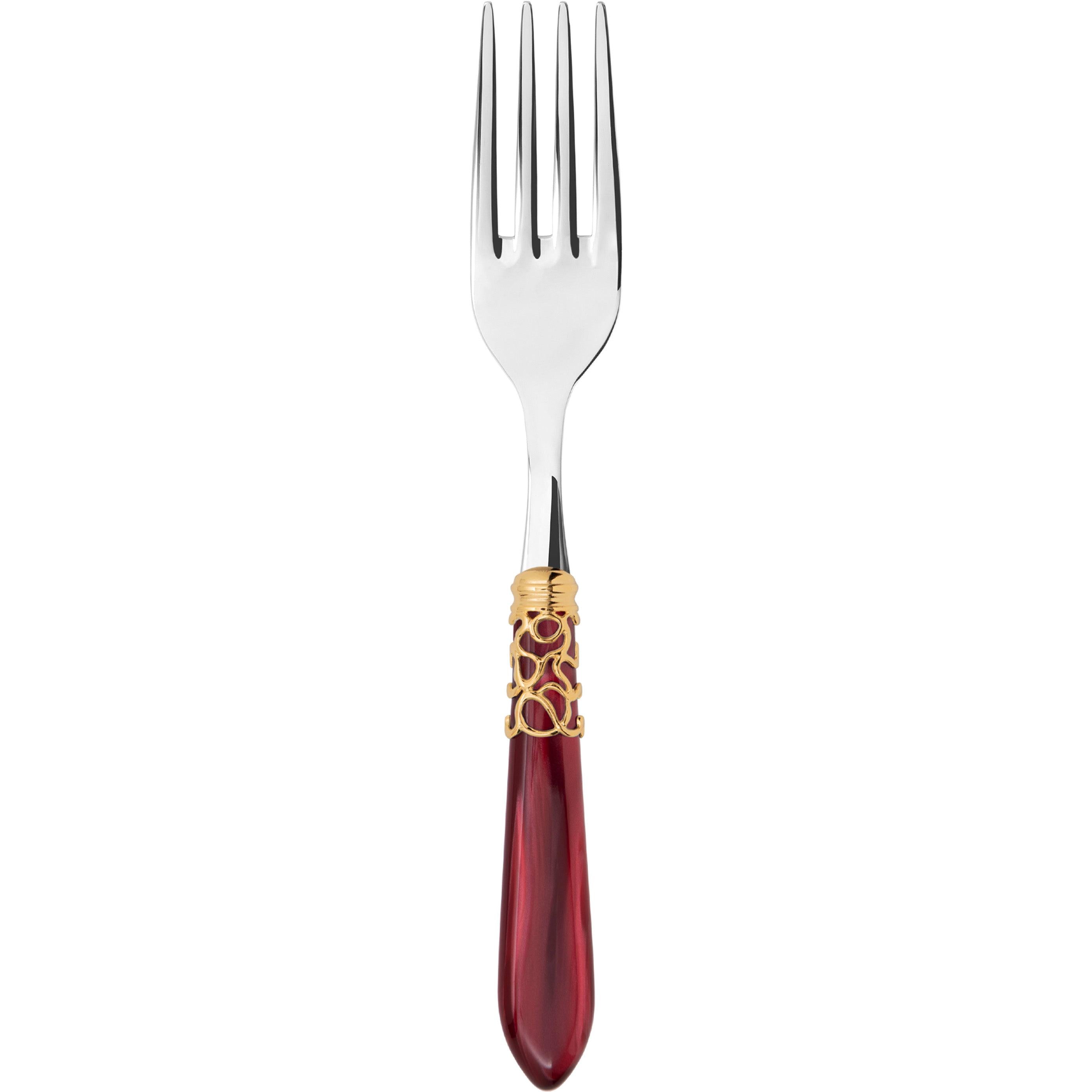 Melodia Gold Serving Fork - burgundy
