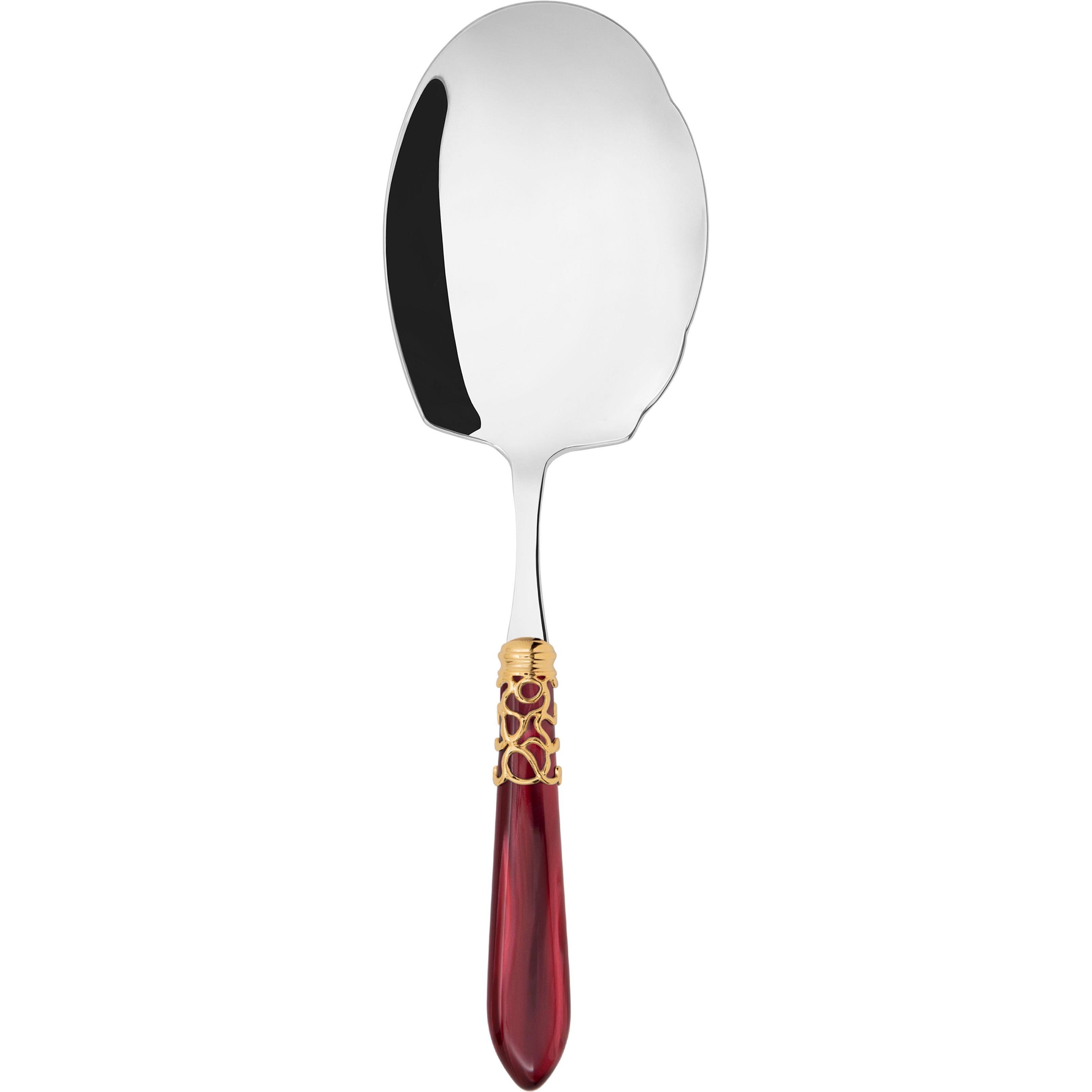 Melodia Gold Kebab Serving Spoon - burgundy
