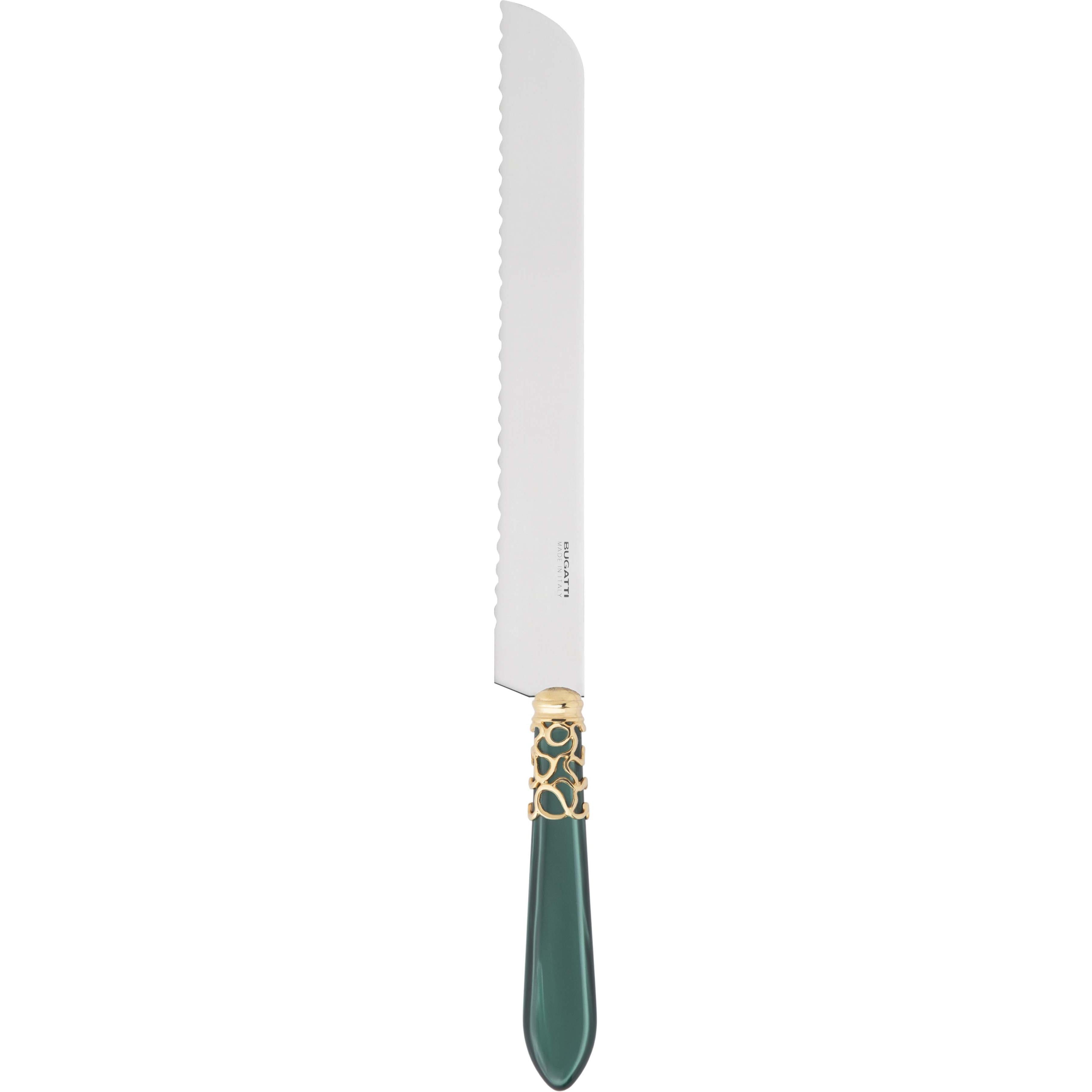 Melodia Gold Bread Knife - green