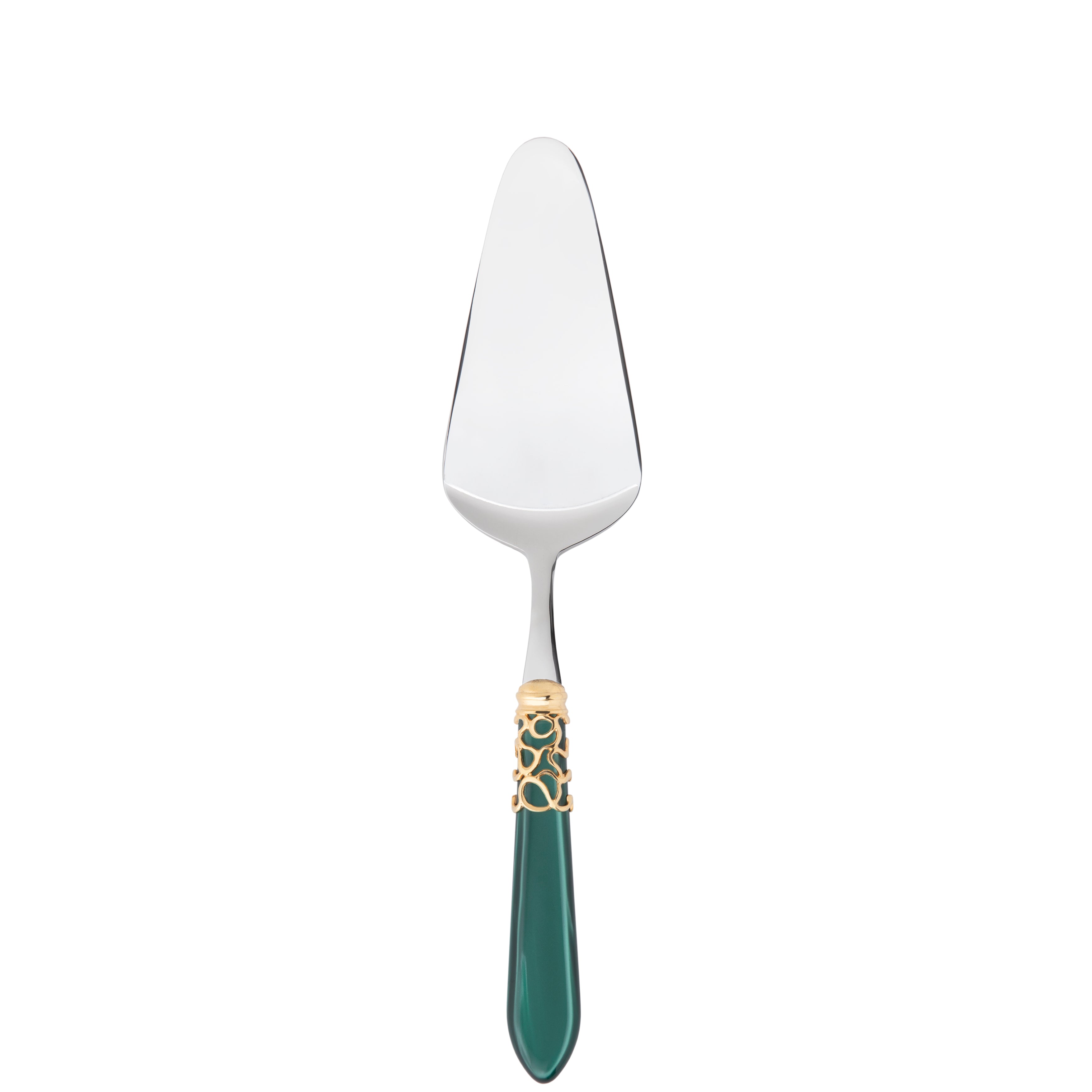 Melodia Gold Cake Server in gift box - green
