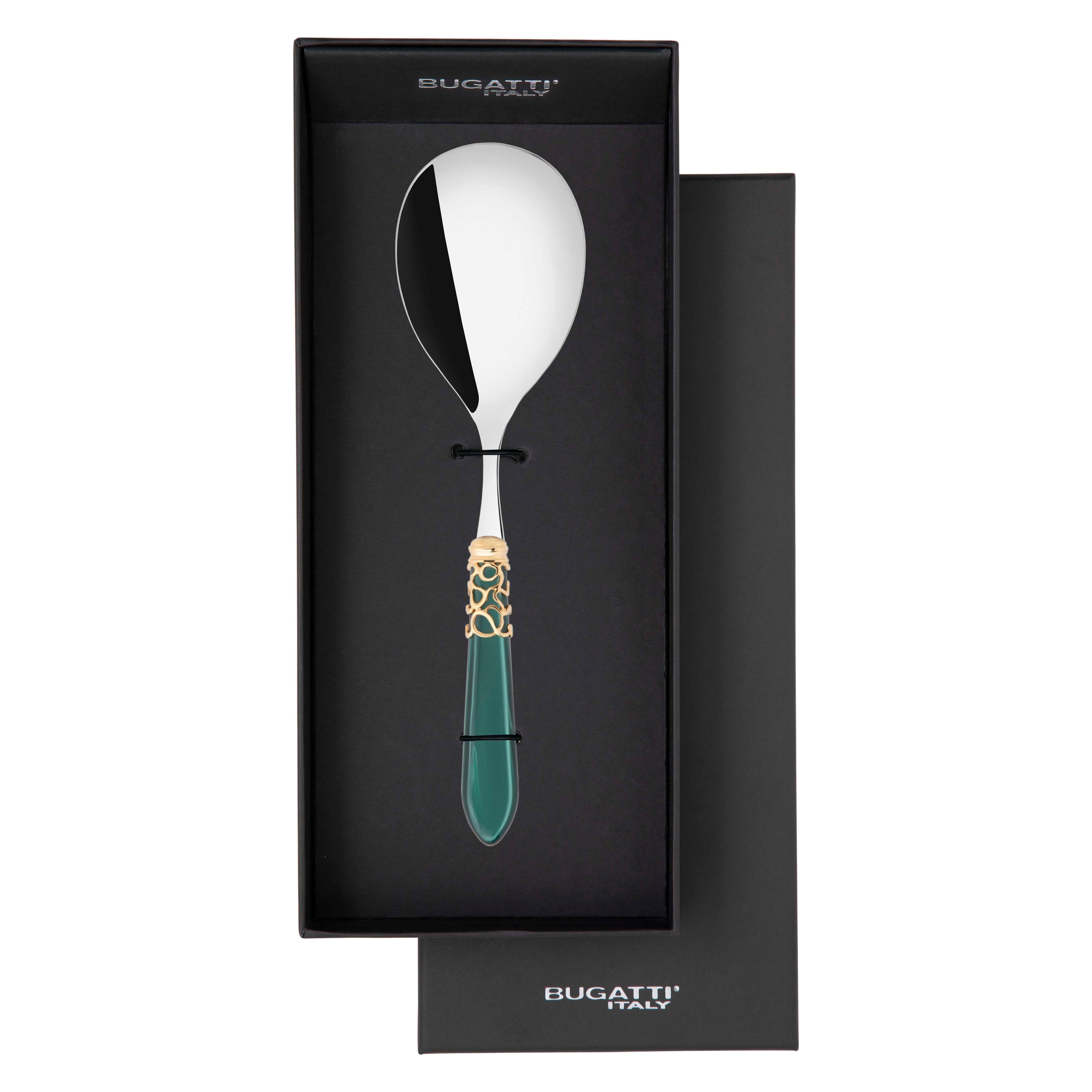 Melodia Gold Rice Casserole Serving Spoon in gift box - green