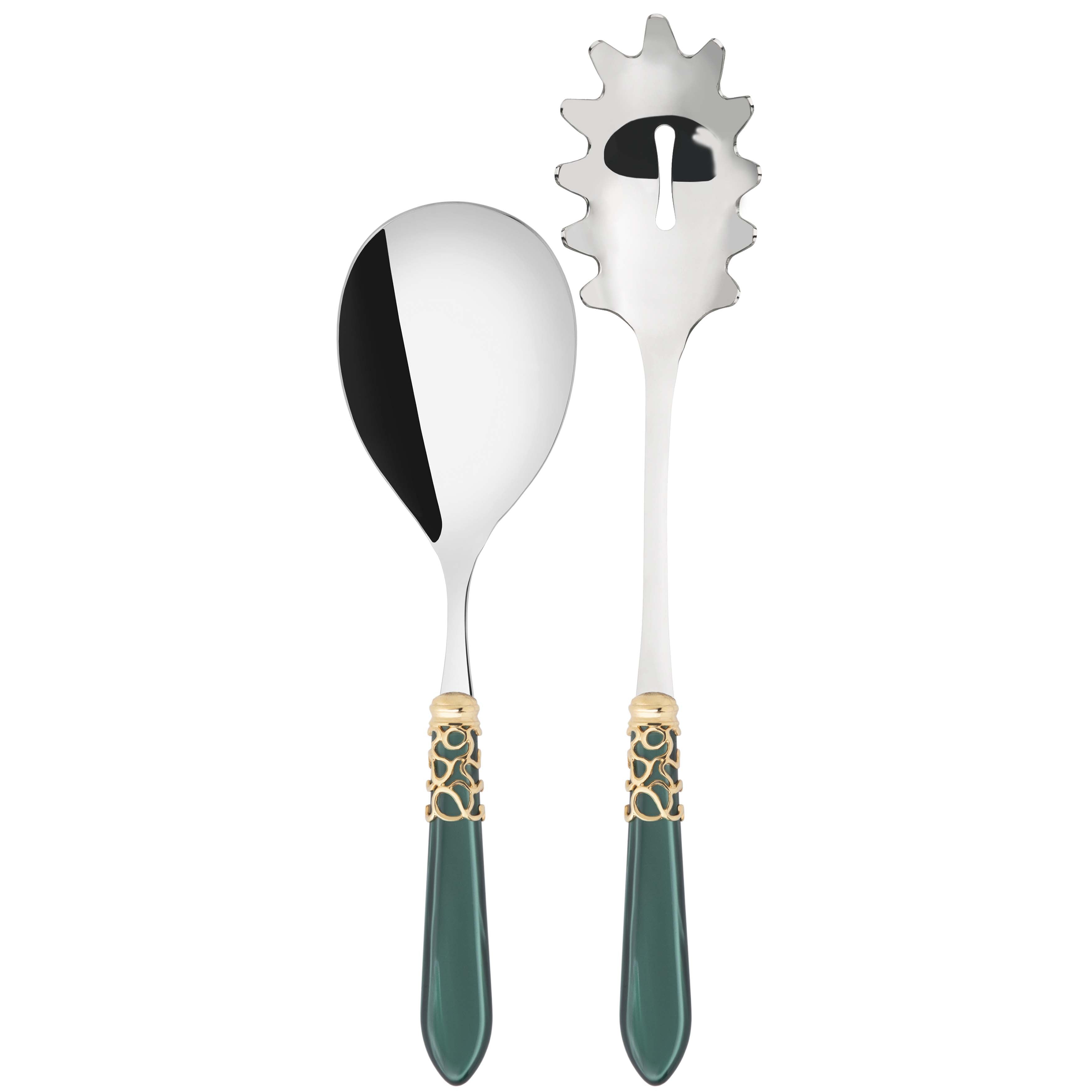 Melodia Gold 2 Piece Pasta Set in gift box - green