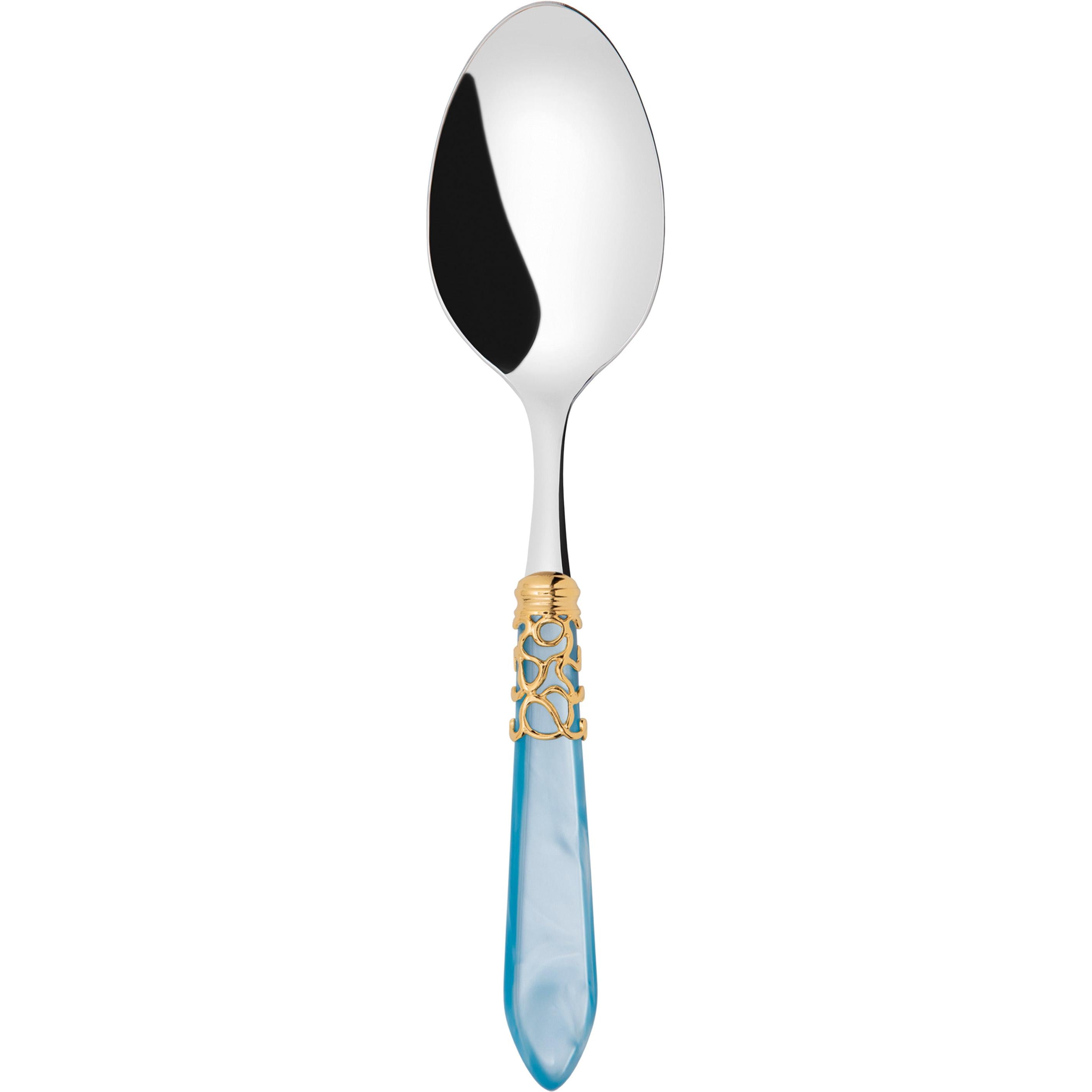 Melodia Gold Serving Spoon - sky blue