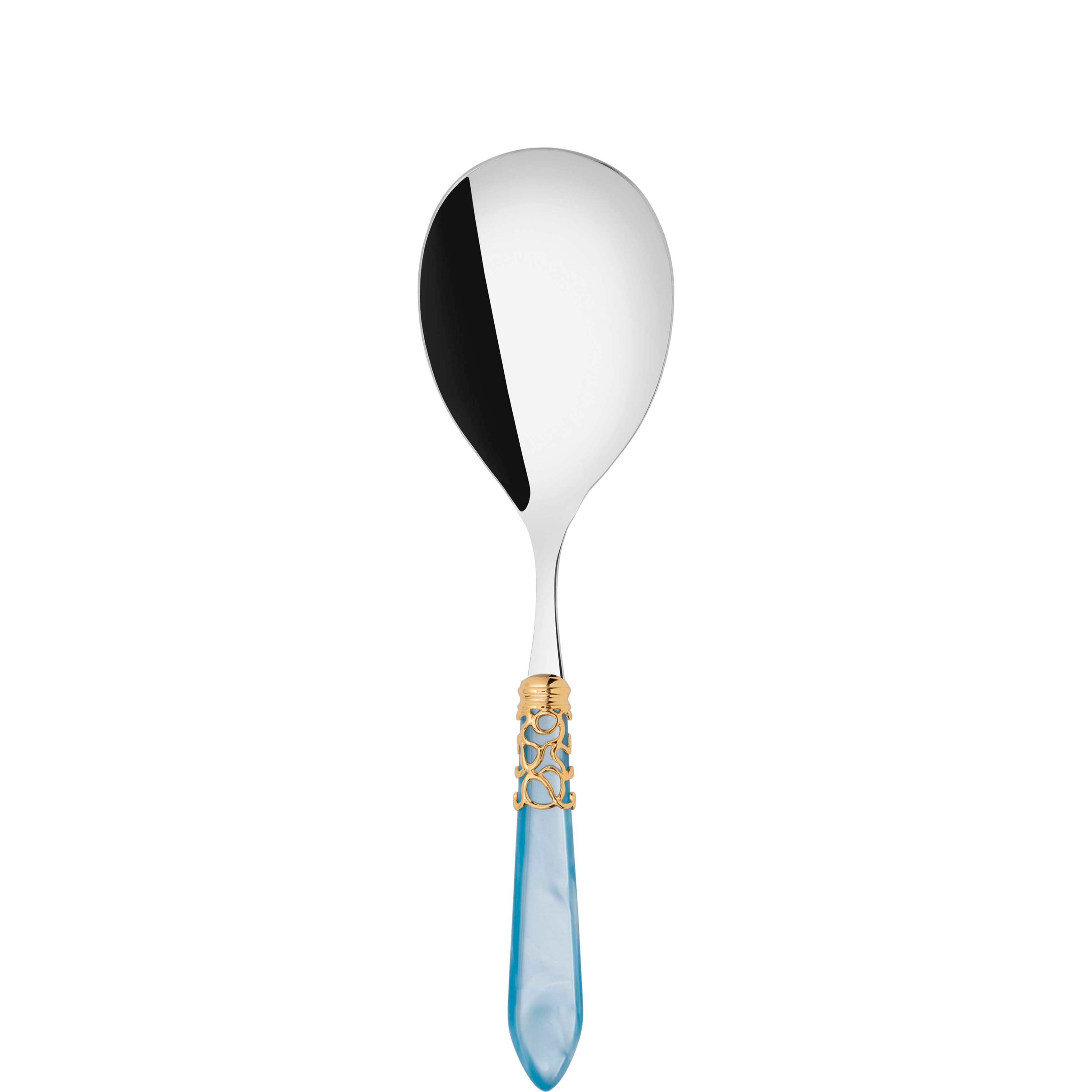 Melodia Gold Rice Casserole Serving Spoon in gift box - sky blue