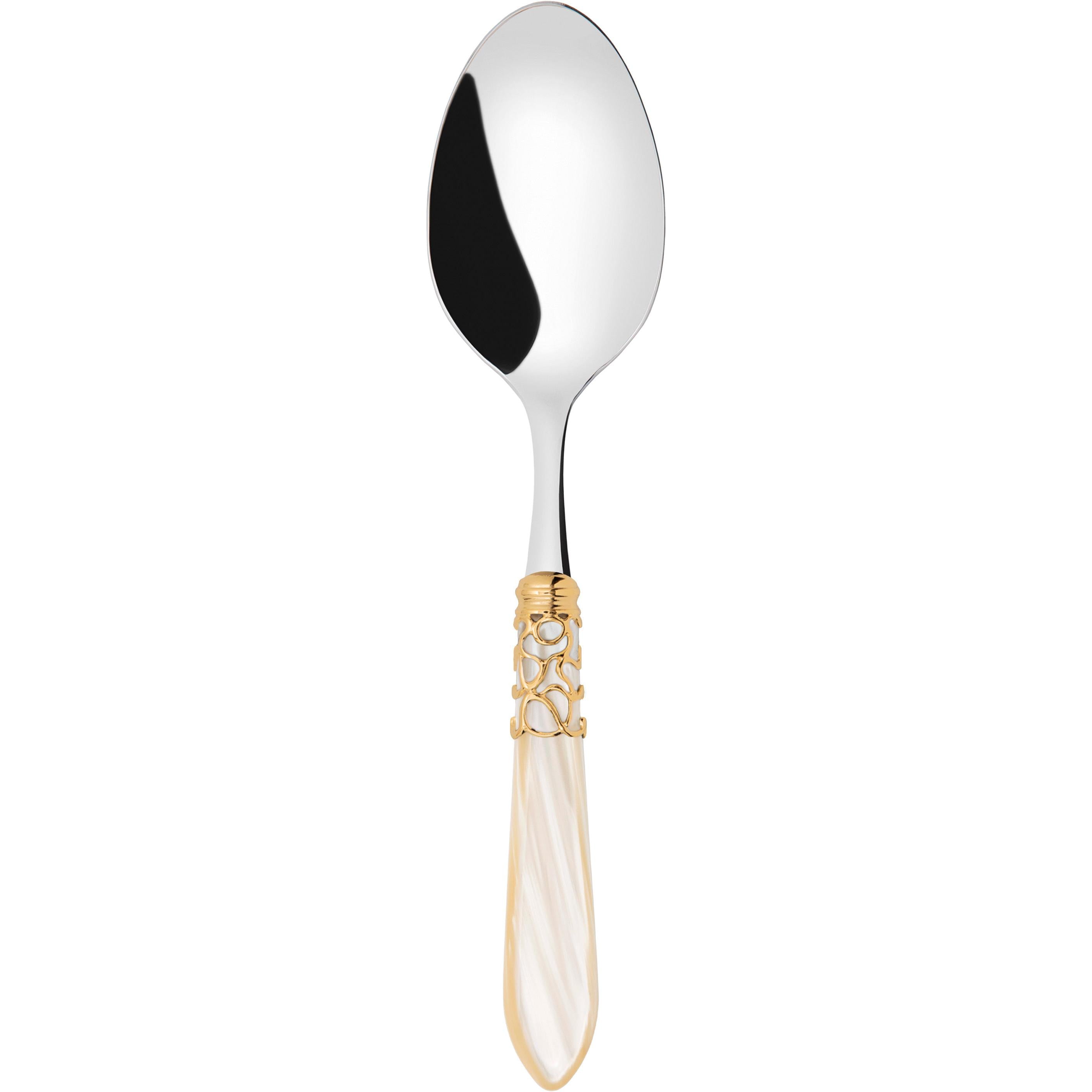 Melodia Gold Serving Spoon - ivory