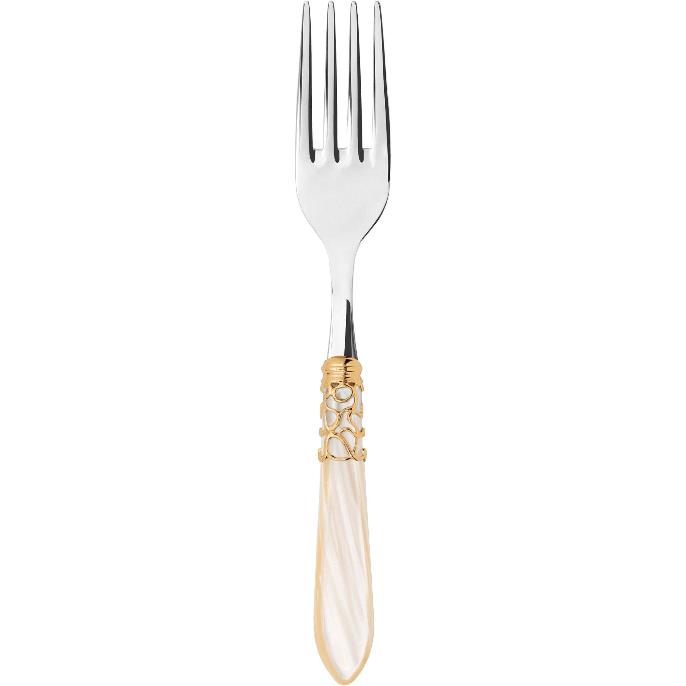 Melodia Gold Serving Fork - ivory