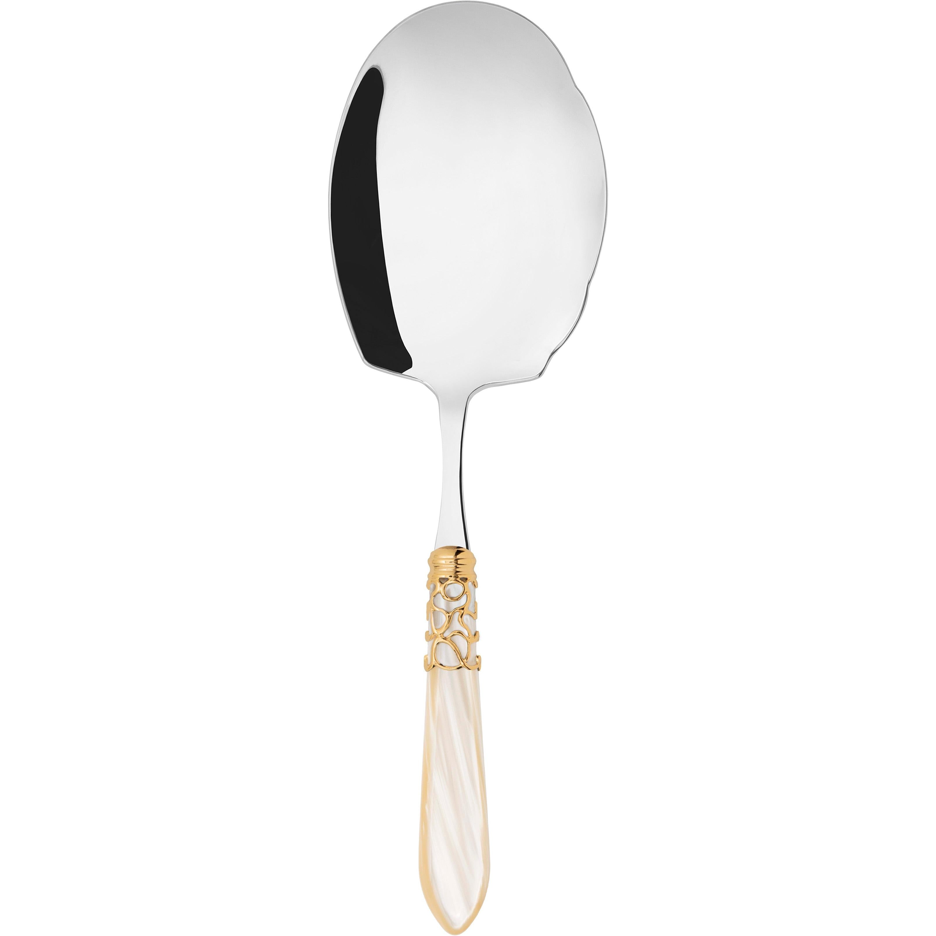 Melodia Gold Kebab Serving Spoon - ivory