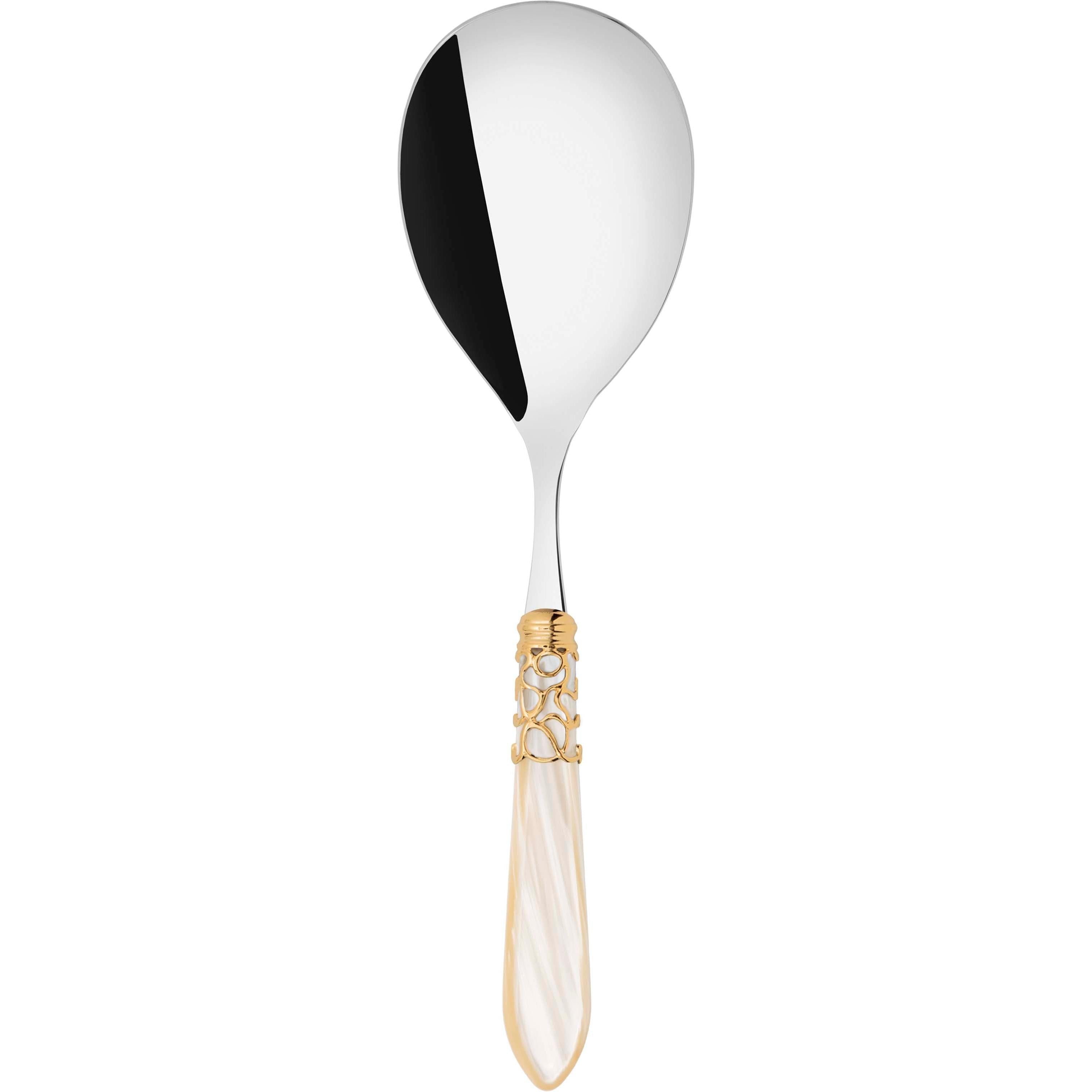 Melodia Gold Rice Casserole Serving Spoon - ivory