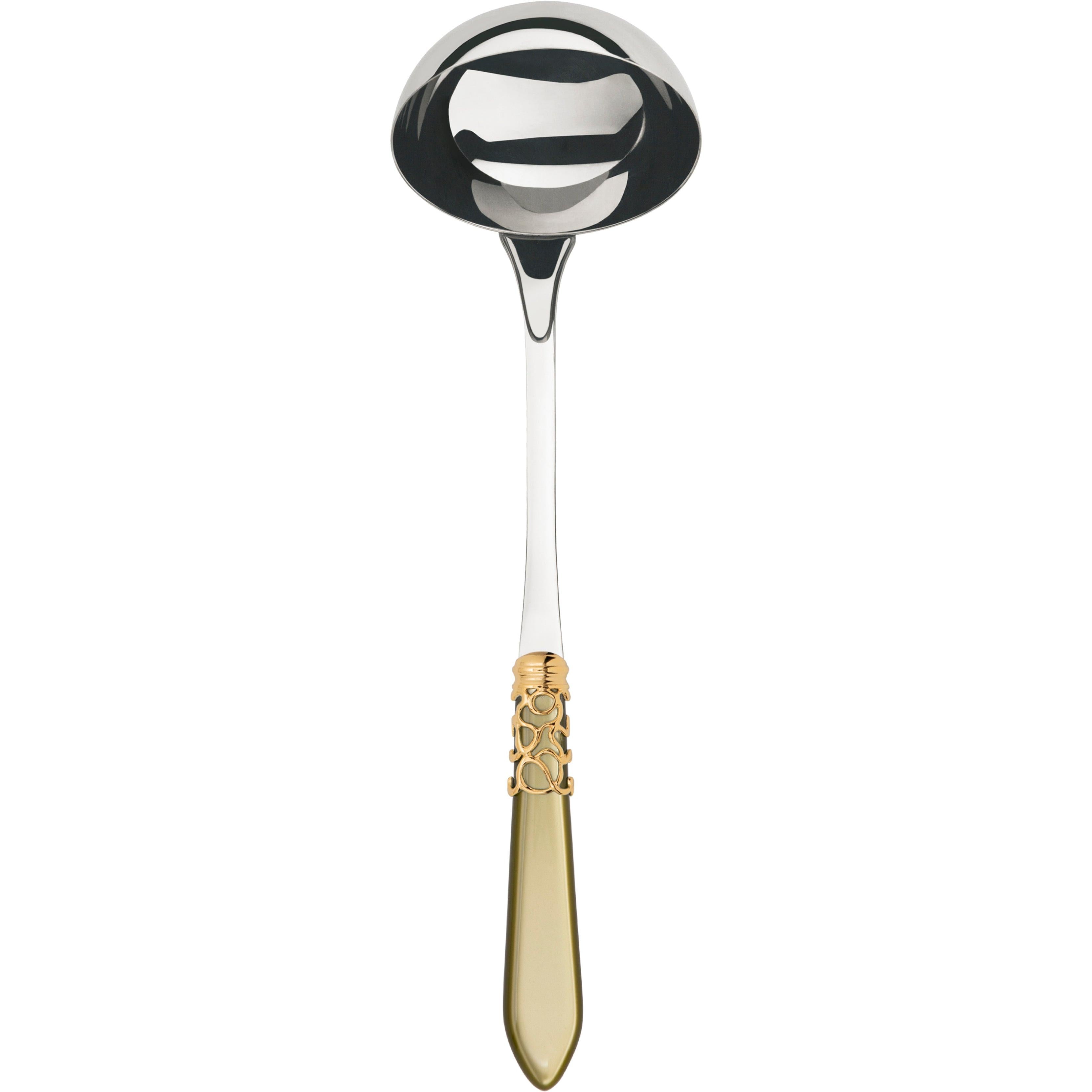 Melodia Gold Soup Ladle - chartreuse green