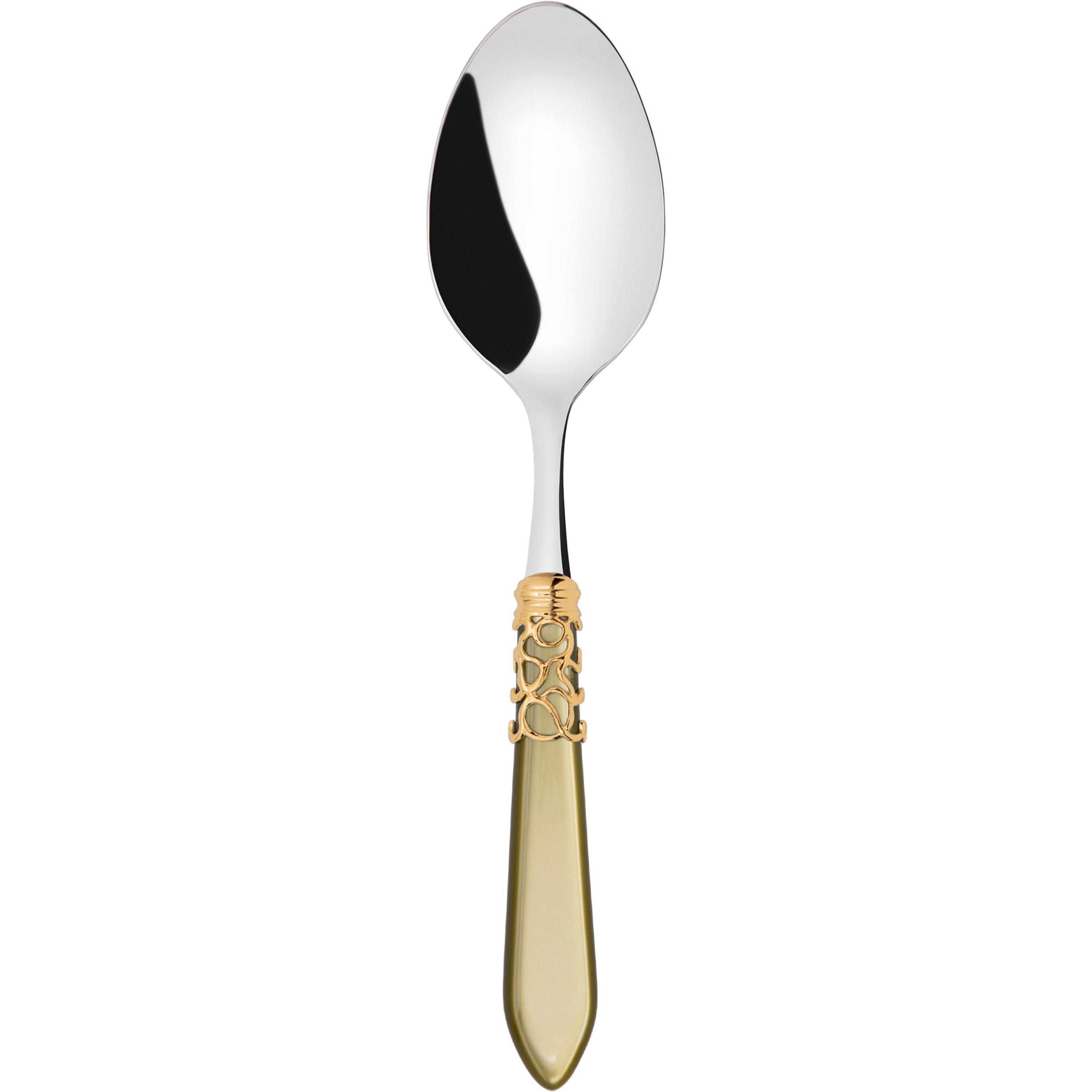 Melodia Gold Serving Spoon - chartreuse green