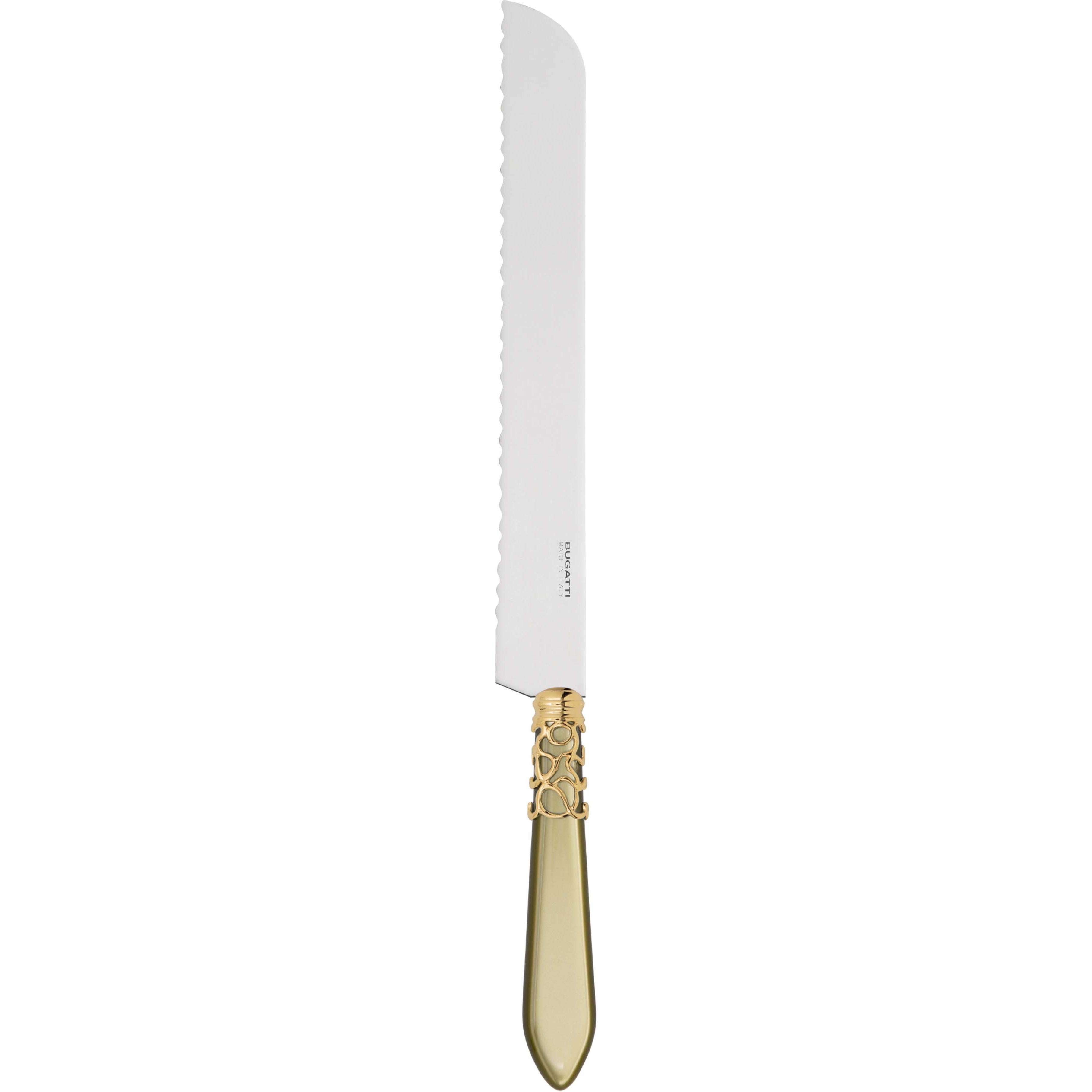 Melodia Gold Bread Knife - chartreuse green