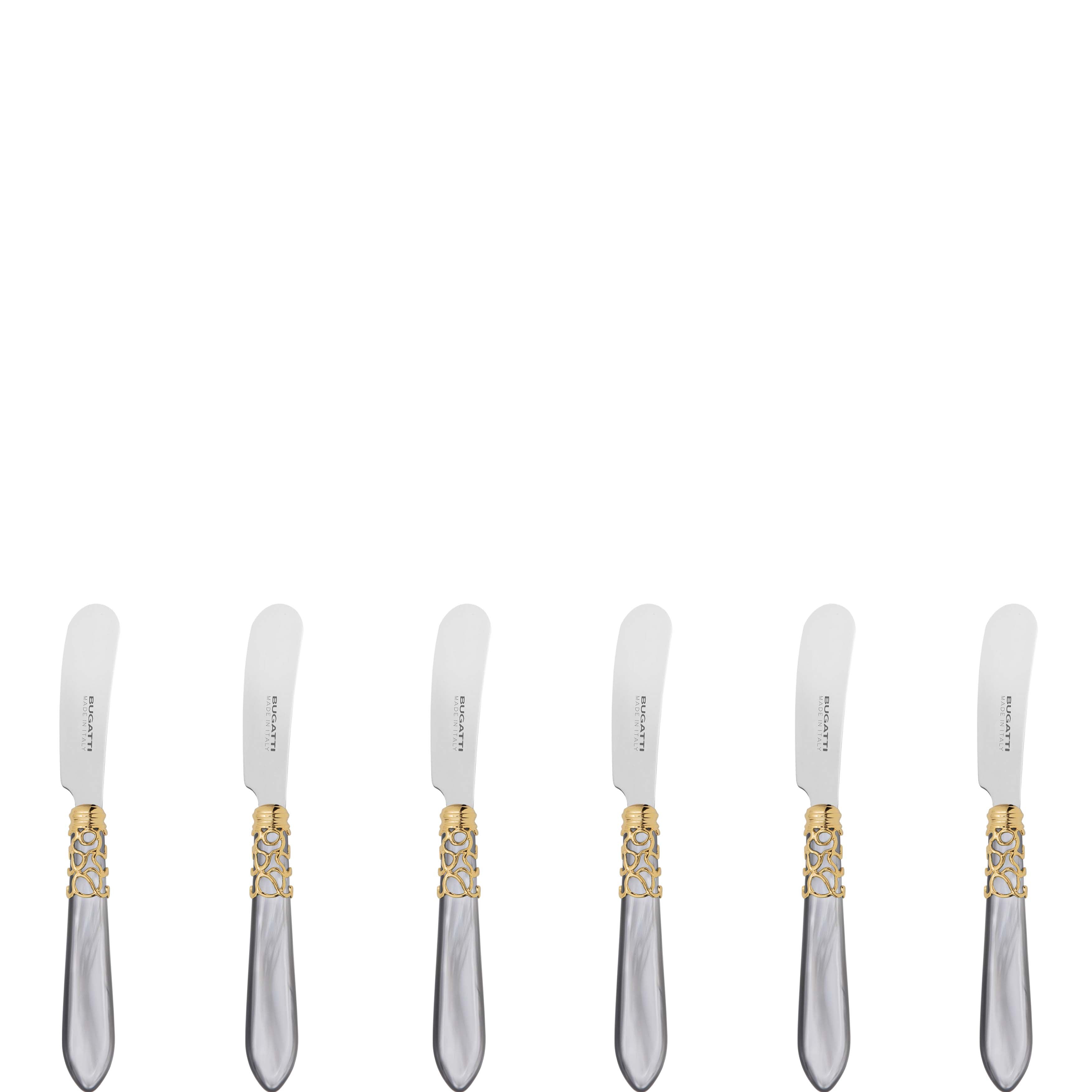 Melodia Gold Spreader / Butter Knife Set - gray